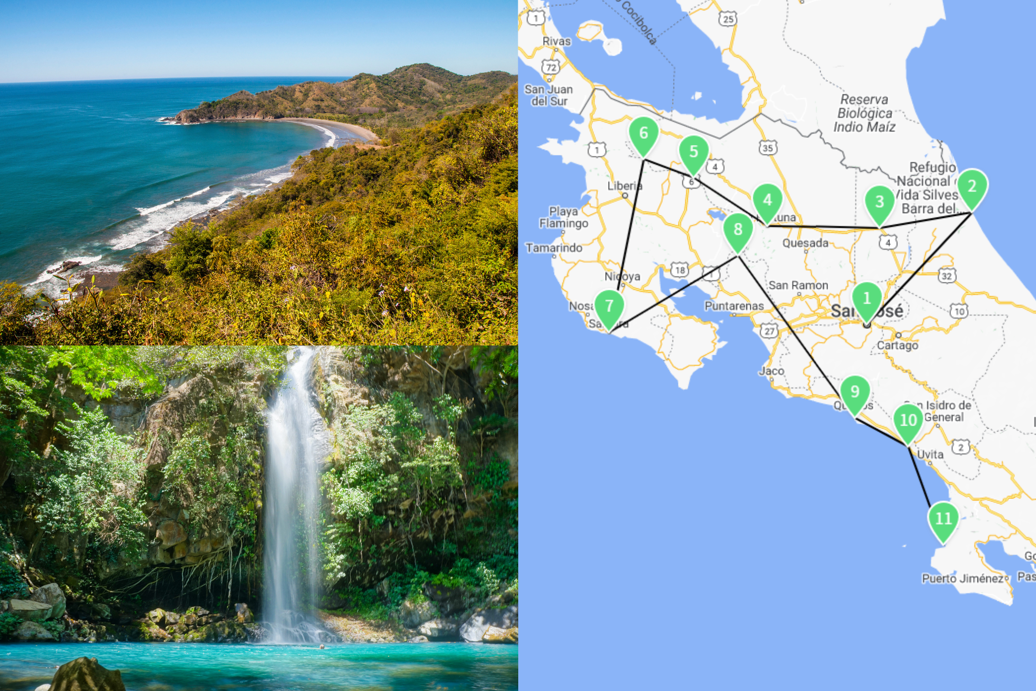 Costa Rica Rundreise 3 Wochen Karte & Fotos