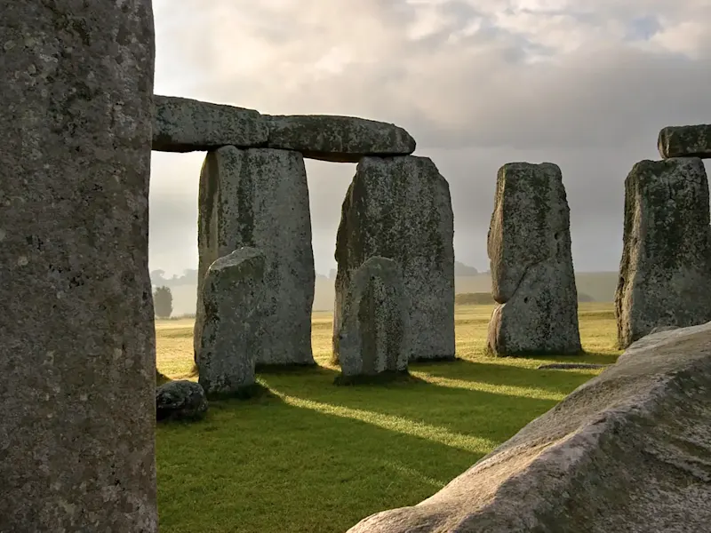Stonehenge stone circle, a prehistoric monument in the countryside. Wiltshire, England.