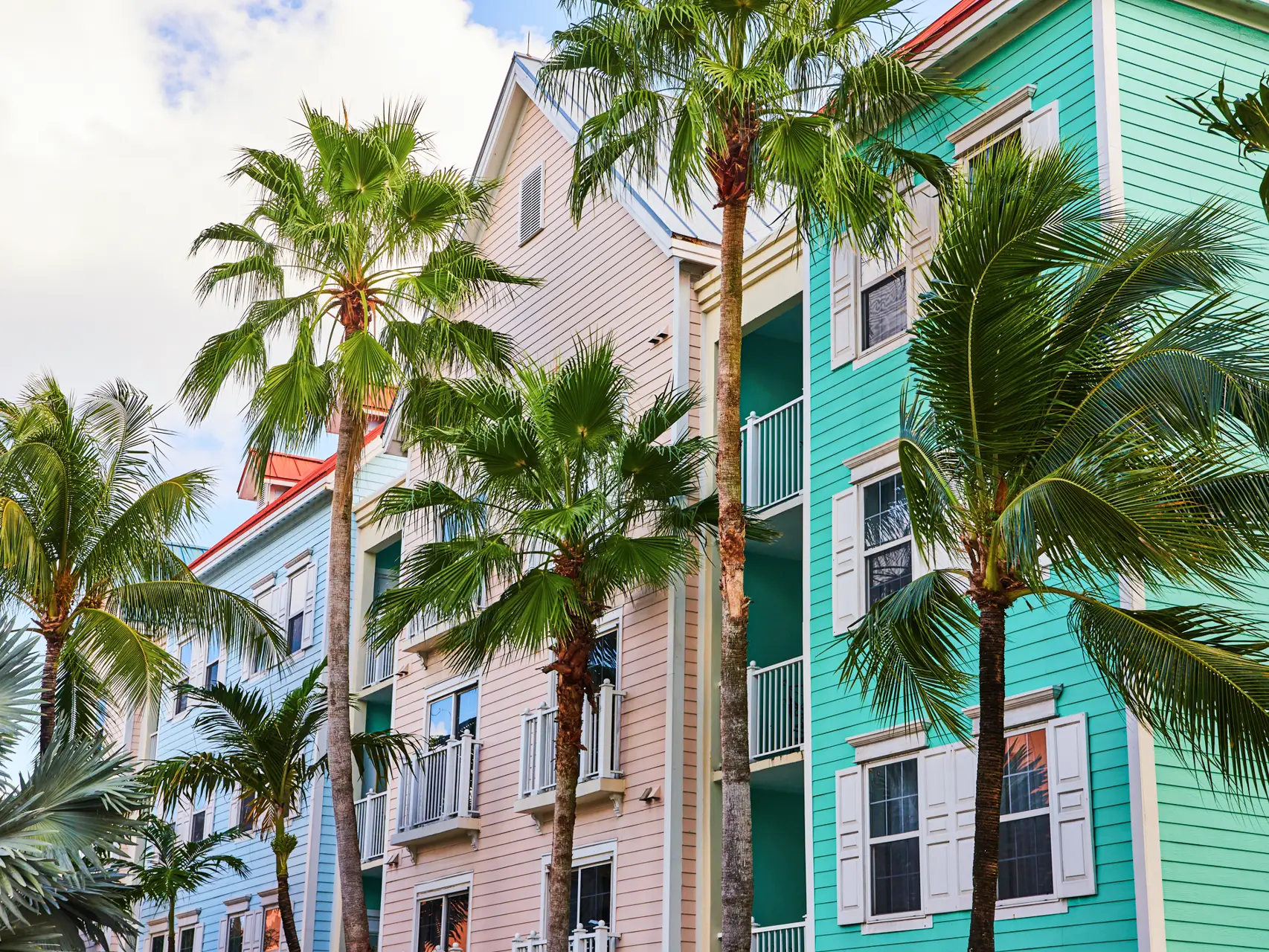 Bahamas, Nassau, Häuserfront