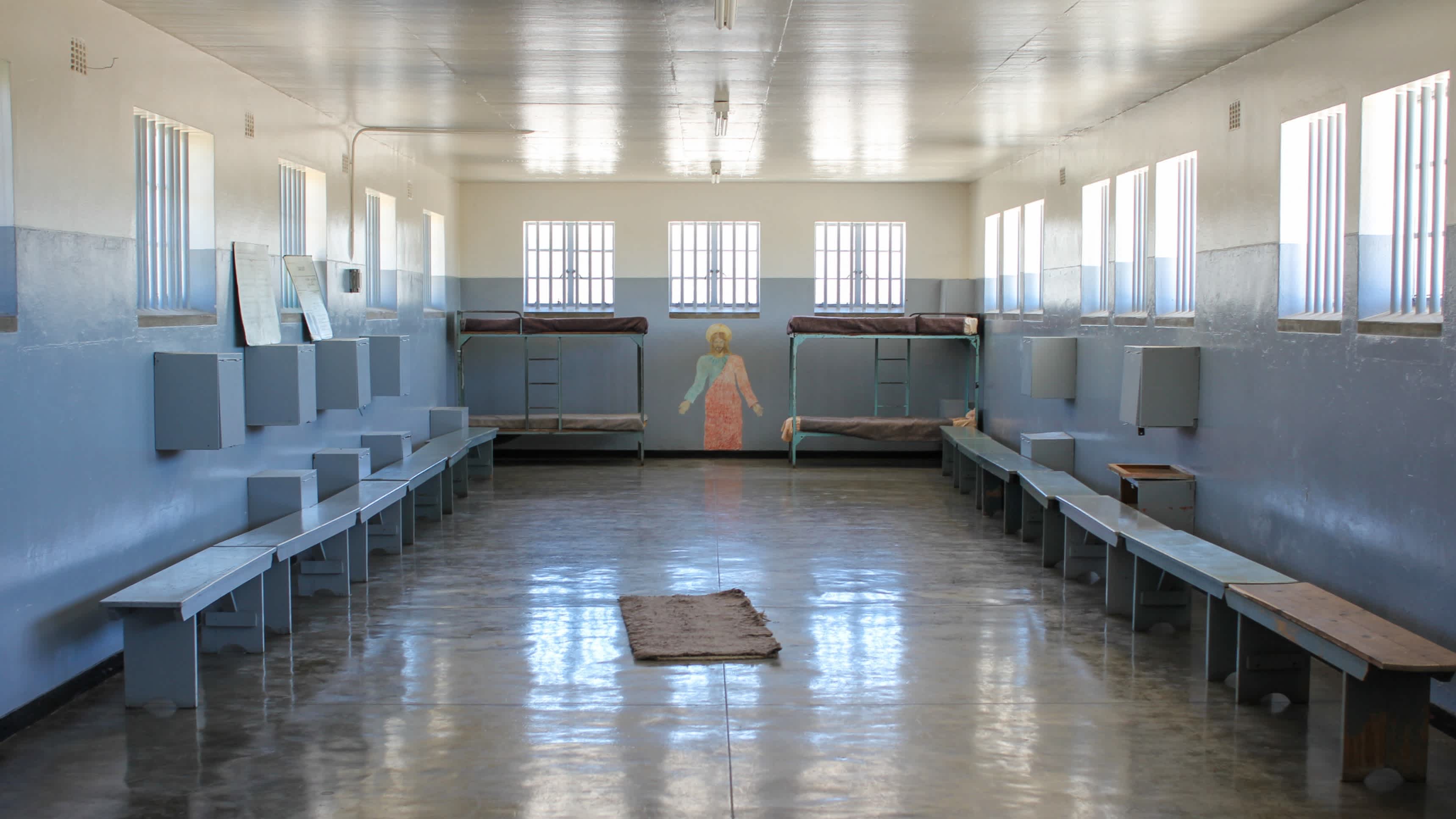Cellule de prison de Robben Island en Afrique du Sud