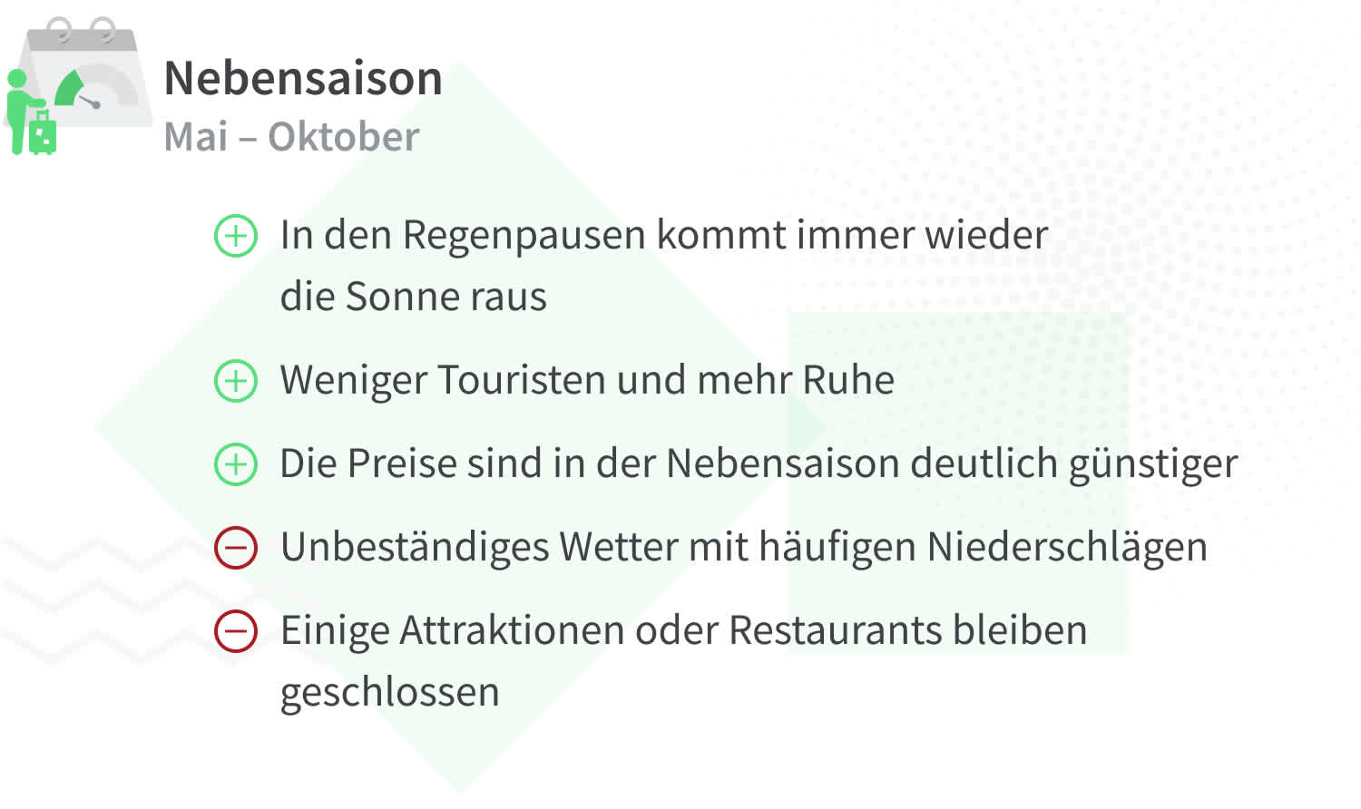 Vorteile und Nachteile von einer Reise nach Koh Chang in der Nebensaison.