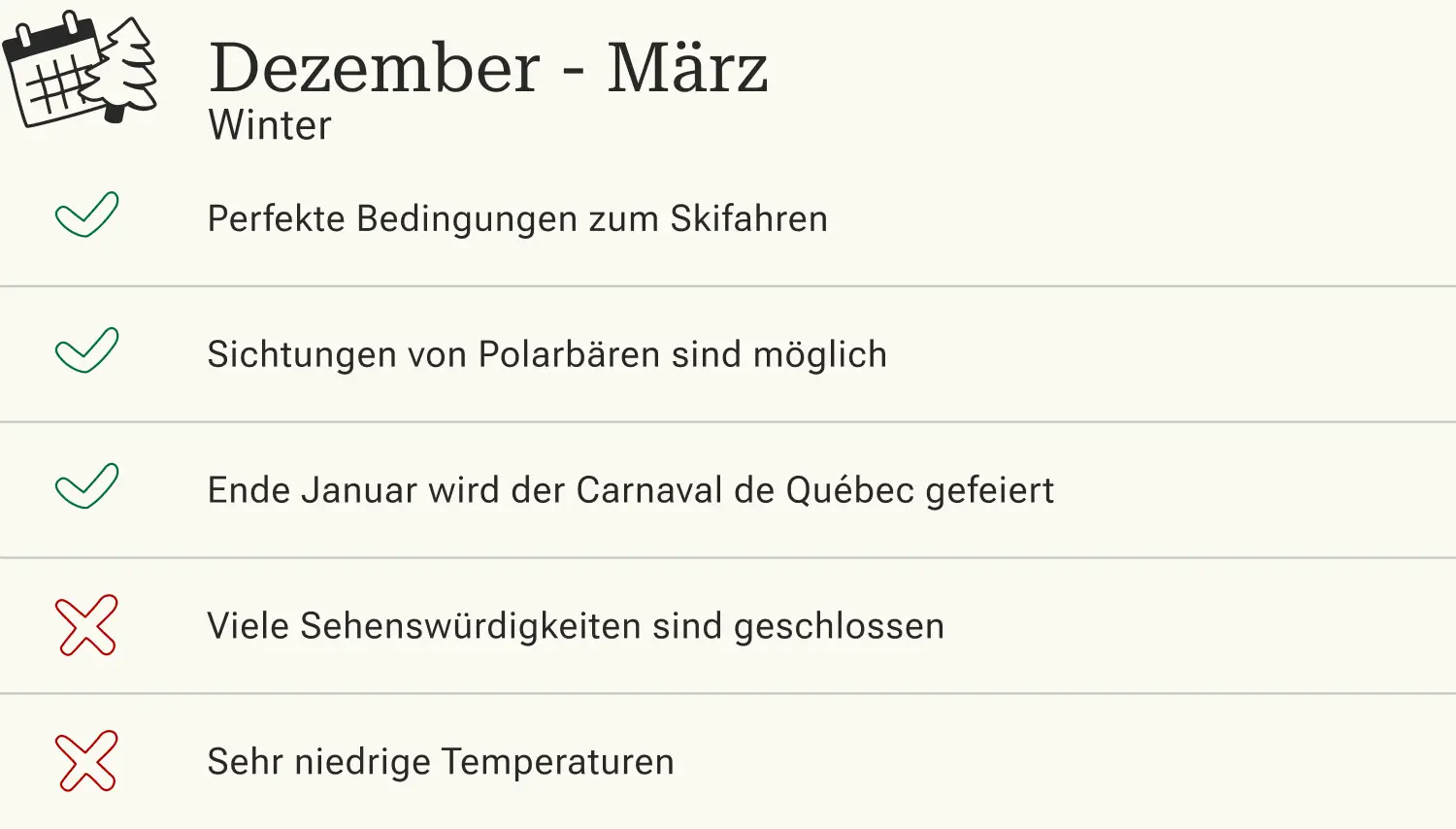 Kanada Reisen im Winter Vor- und Nachteile einer Reise nach Kanada im Winter (Dezember - März).