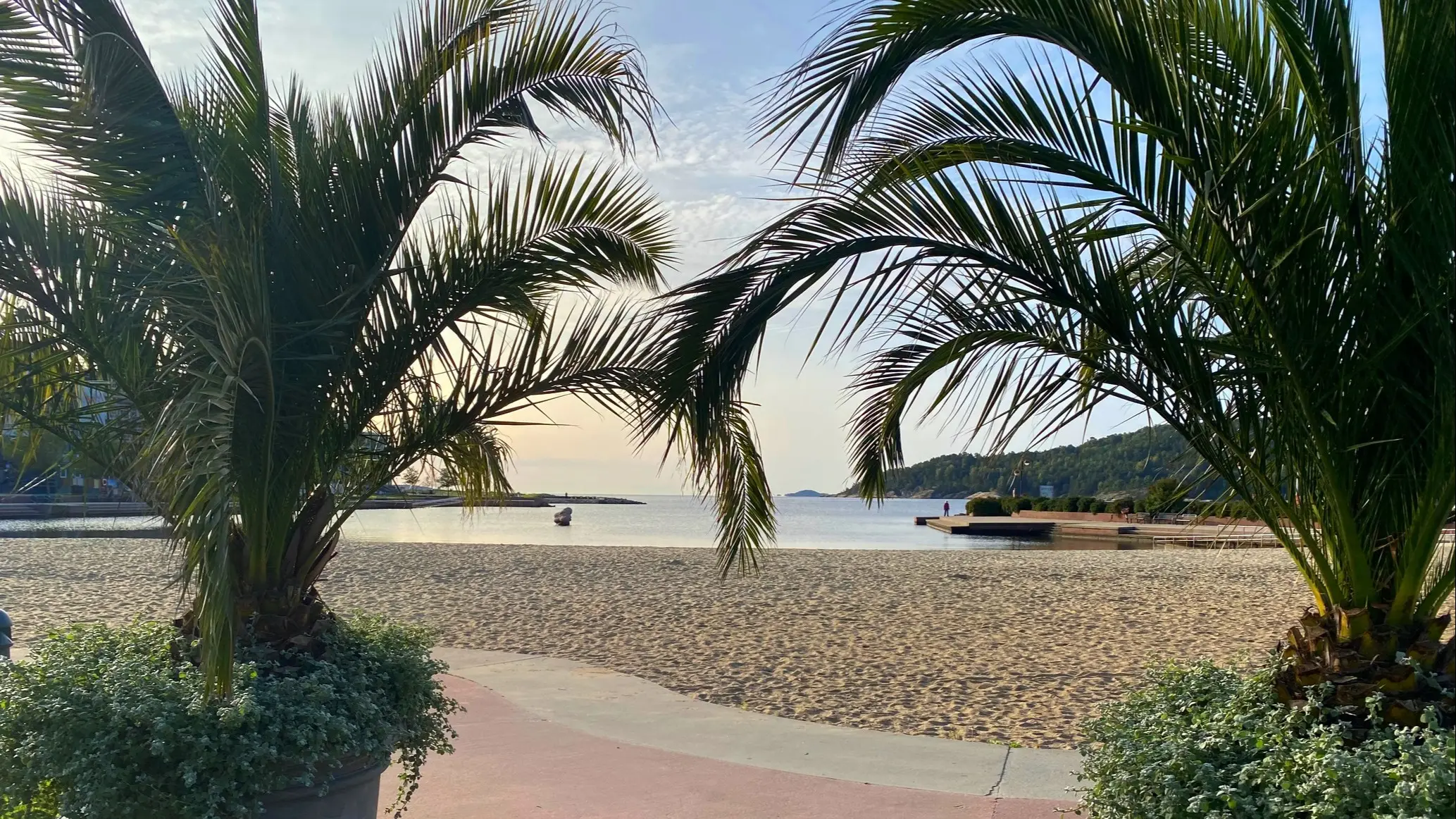 Norwegen, Bystranda Blick auf den Stadtstrand in Kristiansand, Norwegen.