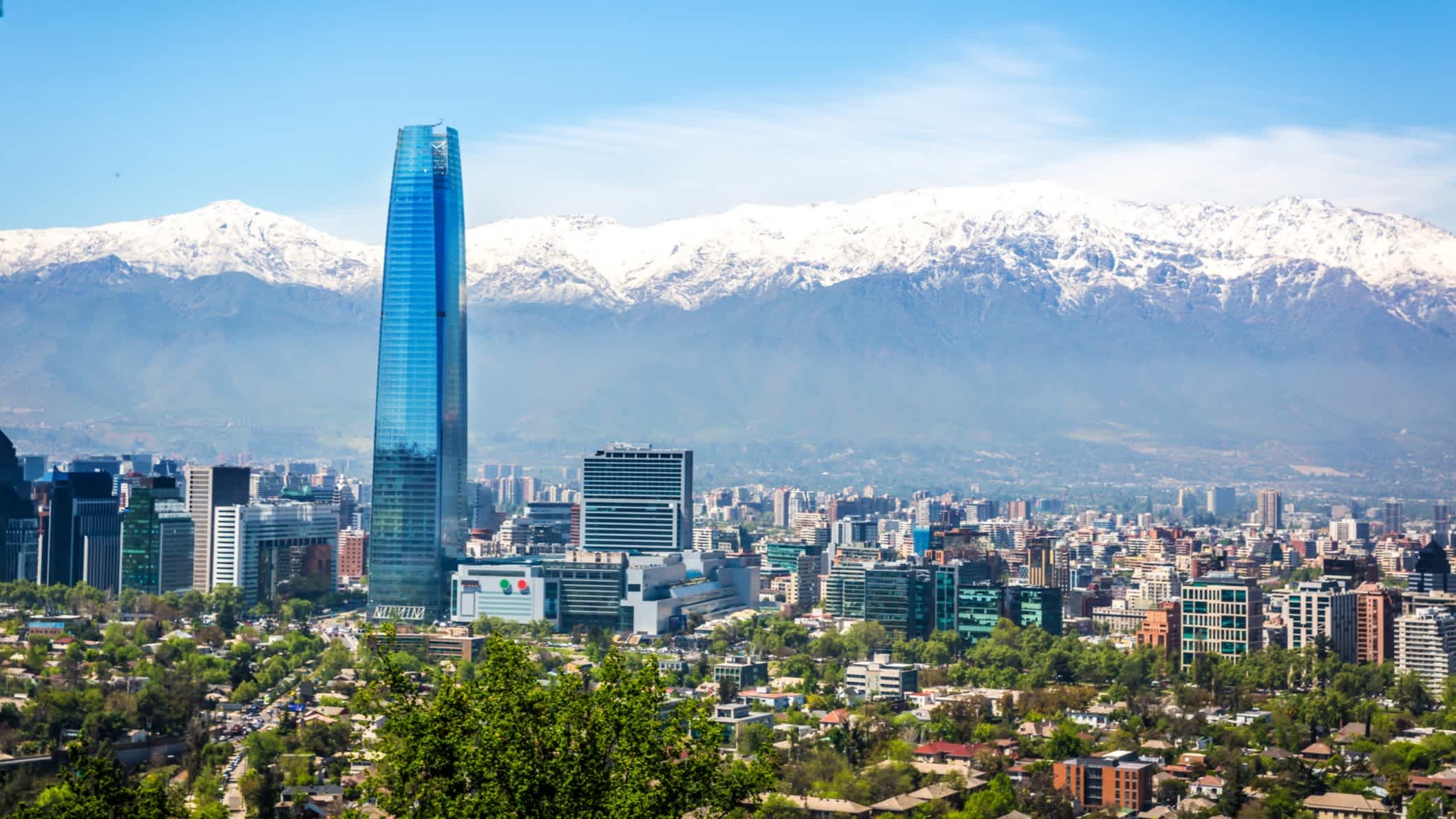 Das Panorama von Santiago de Chile.
