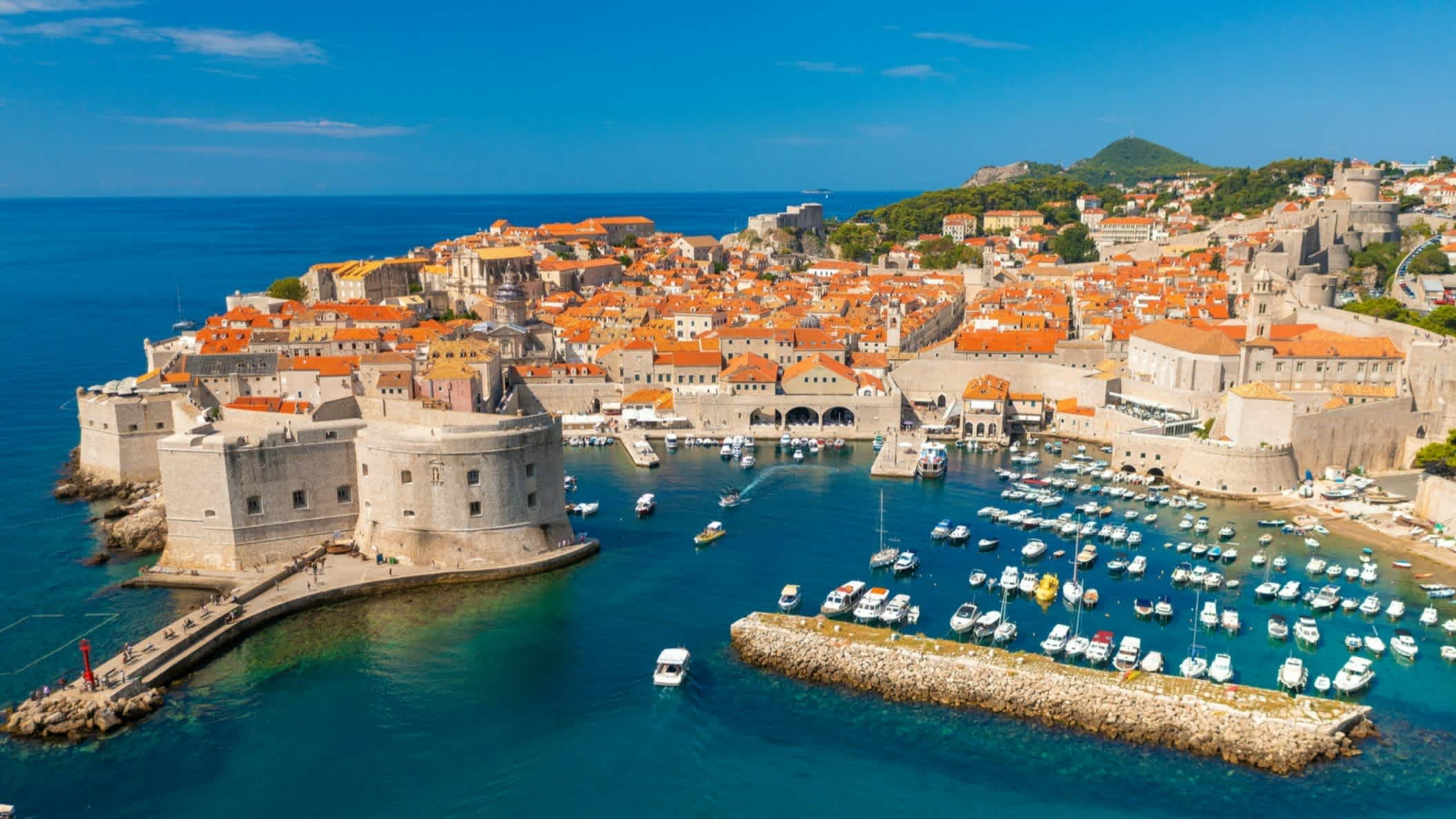 Vue aérienne de la vieille ville de Dubrovnik, Croatie