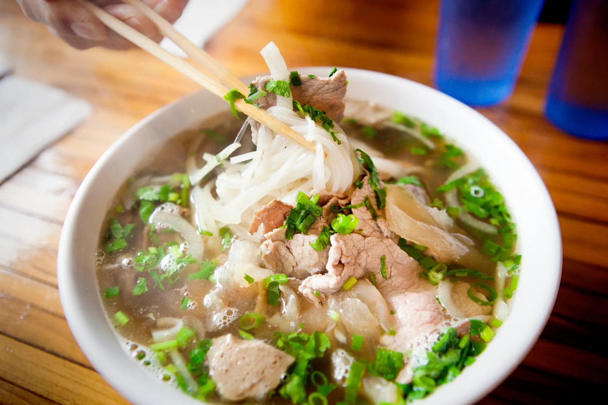 Nationalgerichte, Vietnam, Vietnamesischem Pho-Nudelsuppe Gericht