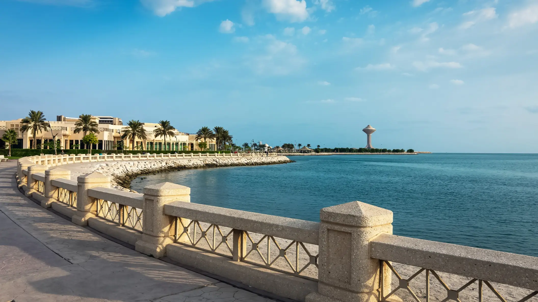 Saudi Arabia, Dammam, Al Khobar Al khobar Corniche Morgenansicht. Stadt Khobar, Saudi-Arabien