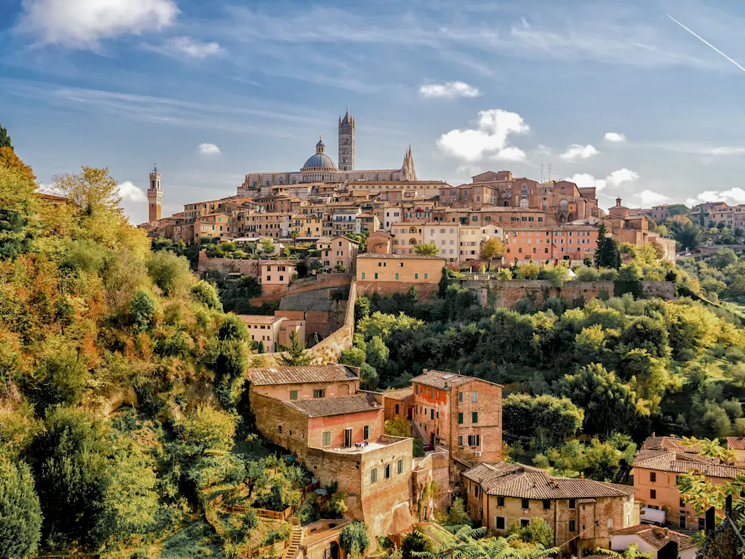 Mittelalterliche Stadt Siena, eine Ikone der Toskana, bekannt für ihre Architektu. Siena, Toskana, Italien.
