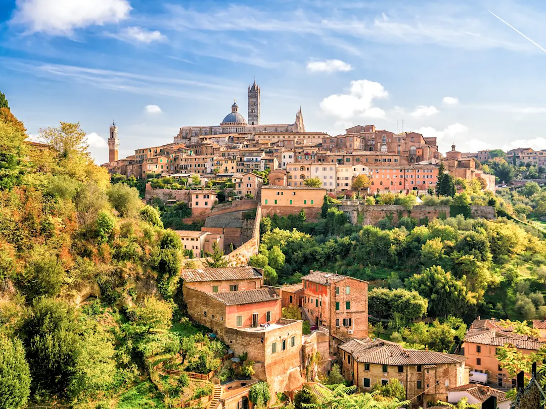 Mittelalterliche Stadt Siena, eine Ikone der Toskana, bekannt für ihre Architektu. Siena, Toskana, Italien.
