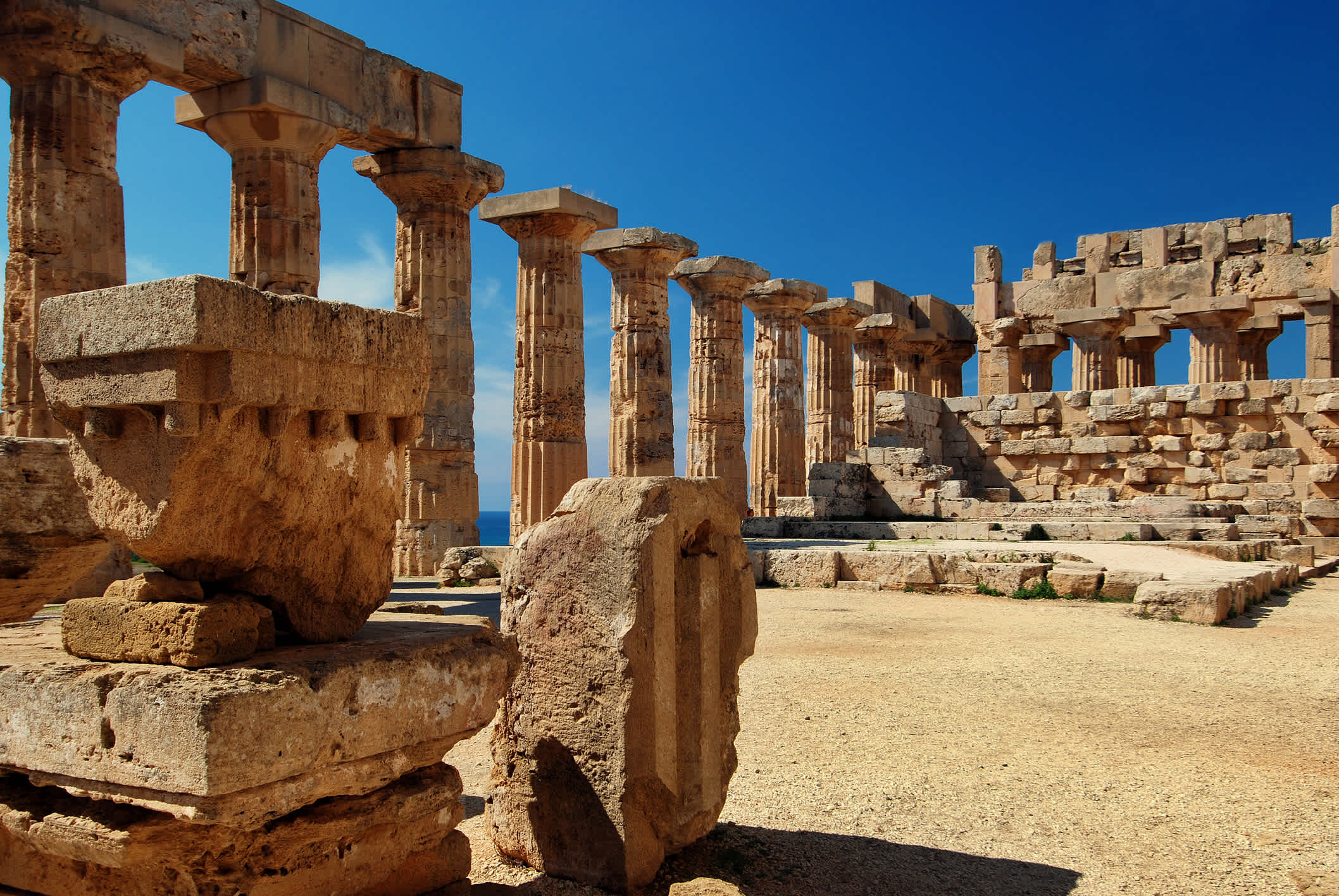 Ruines dans la vallée des temples, en Sicile, en Italie