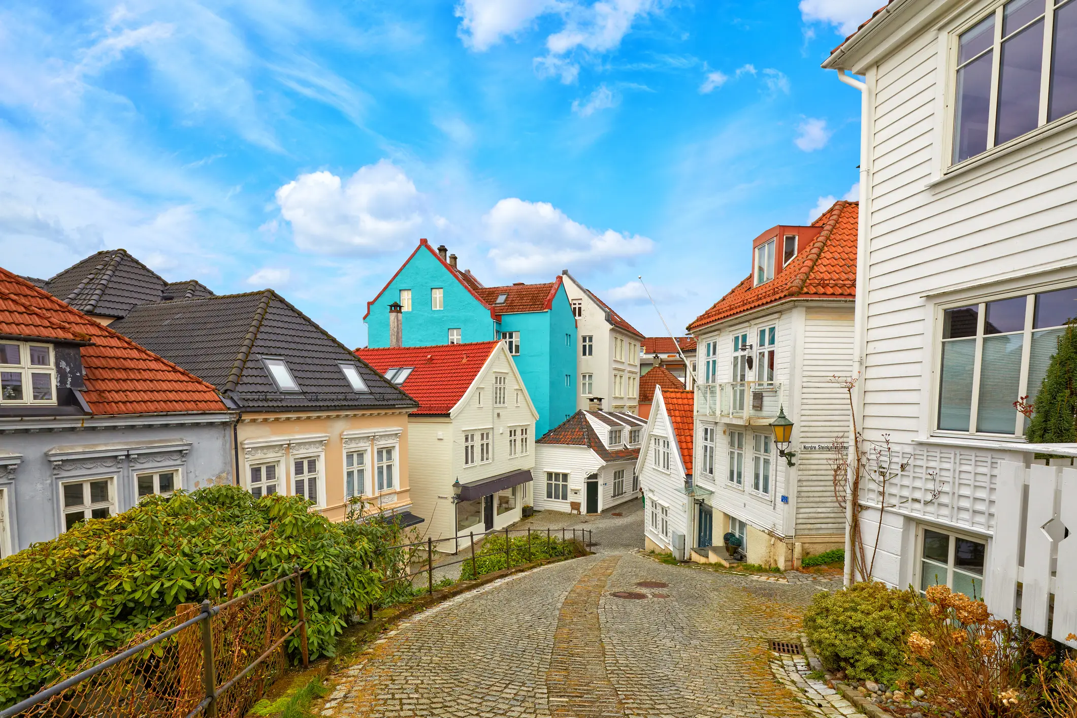 Maisons en bois à Bergen, Norvège.