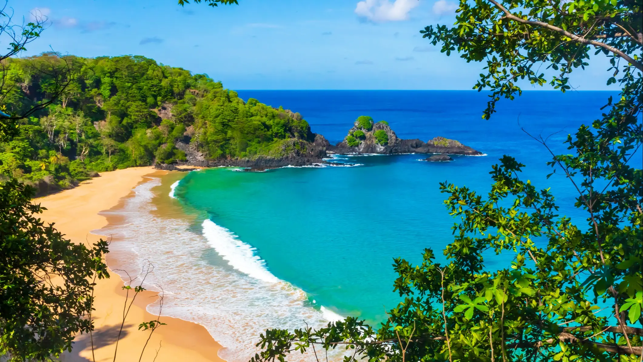 Brasilien, Fernando de Noronha, Baia do Sancho Luftaufnahme von Baia do Sancho in Fernando de Noronha, Brasilien