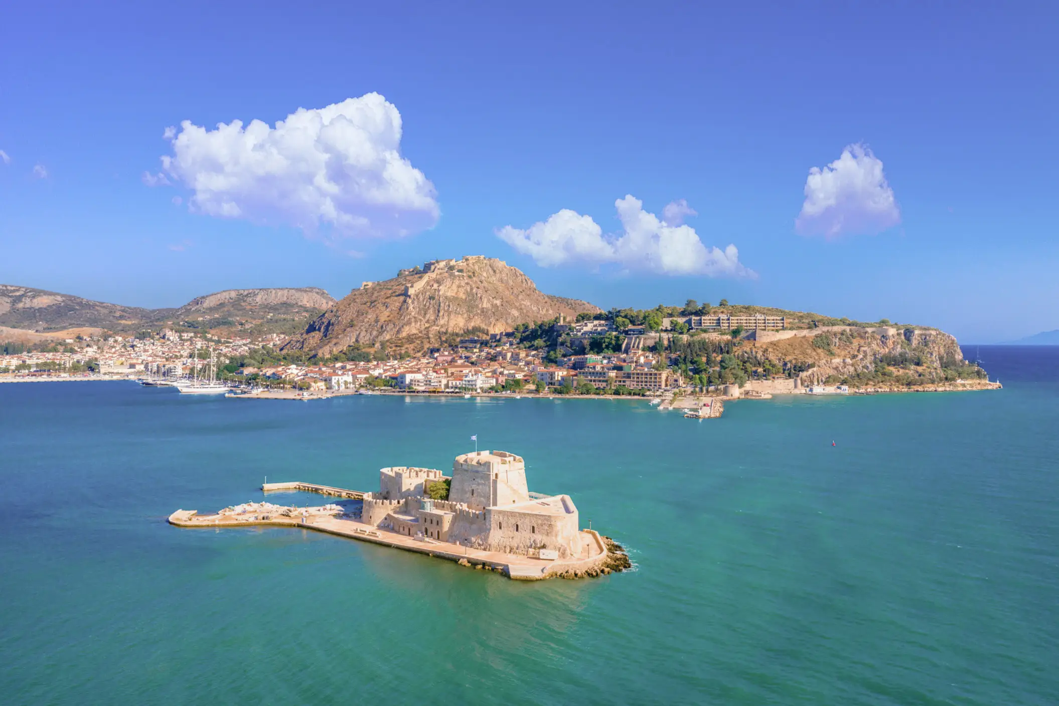 Nafplion in Griechenland, Bourtzi-Burg, Palamidi-Festung