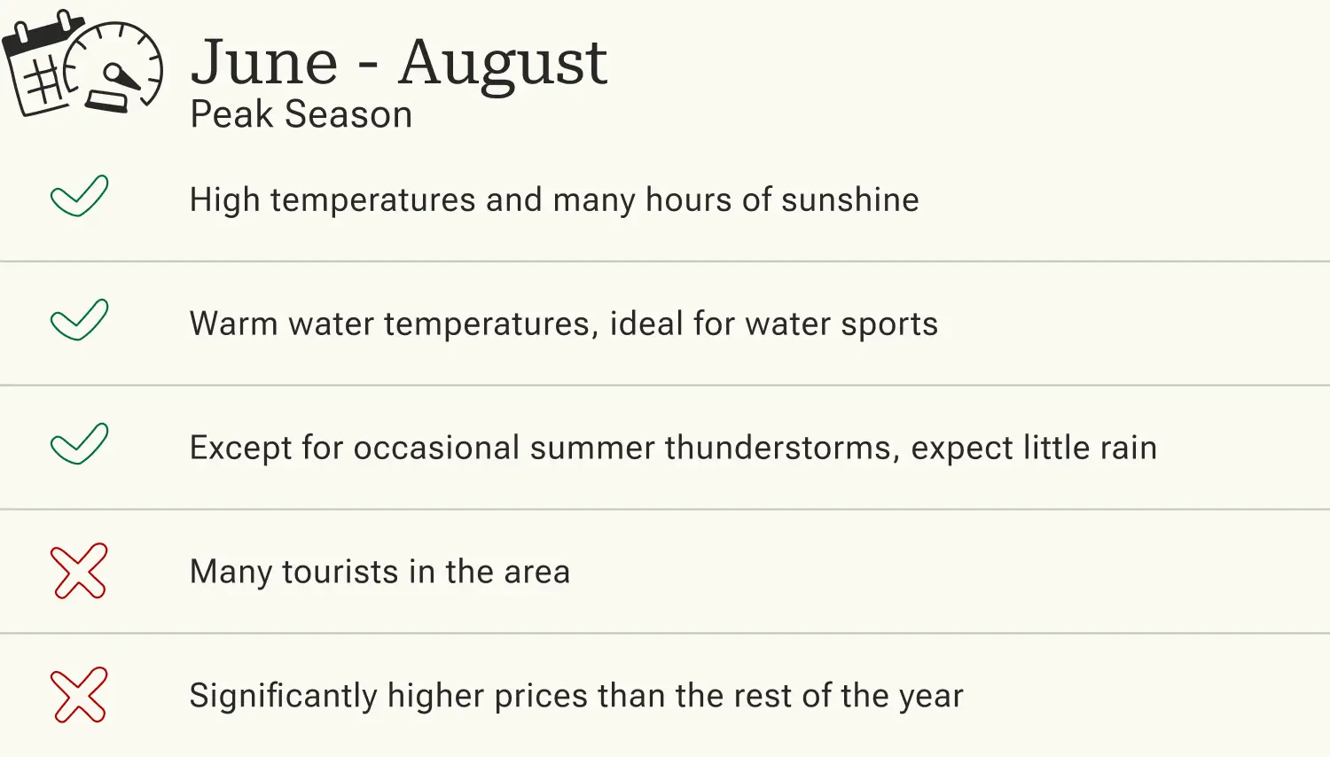 Advantages and disadvantages of traveling to Lake Como in high season.