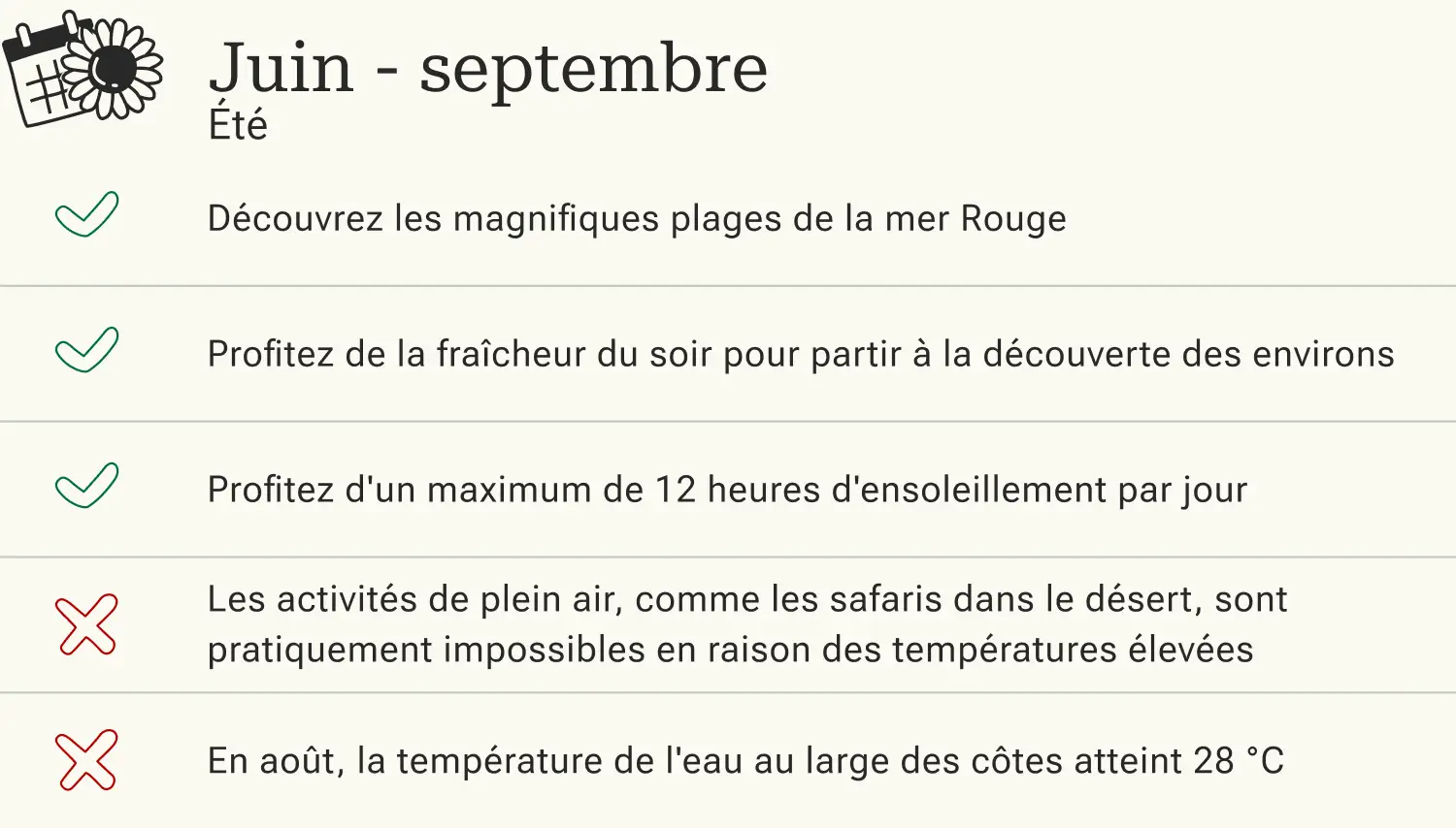 Égypte, été Avantages et inconvénients d'un voyage en Égypte en été.