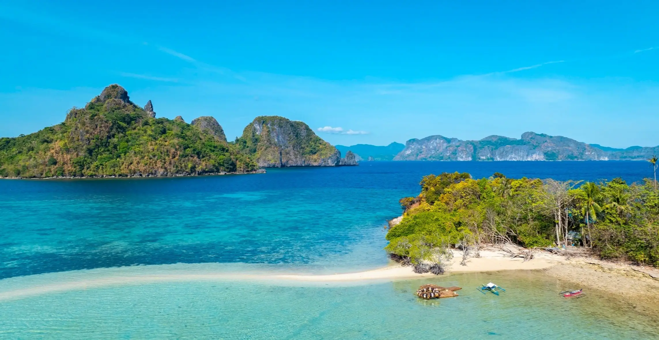 Philippinen, El Nido, Luftaufnahme Eine Luftaufnahme von Inseln bei El Nido.