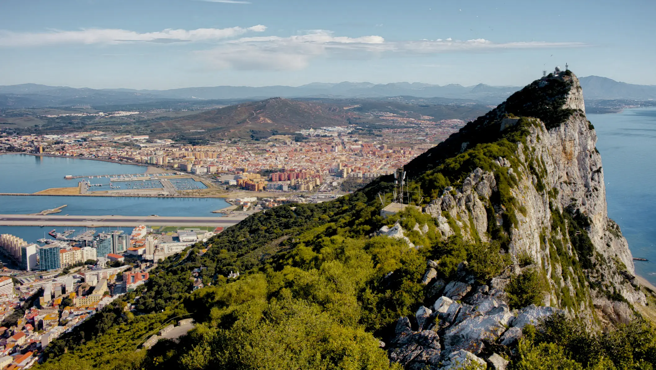 Gibraltar Felsen (Upper Rock) von Gibraltar im südlichen Teil der Iberischen Halbinsel, Spanien