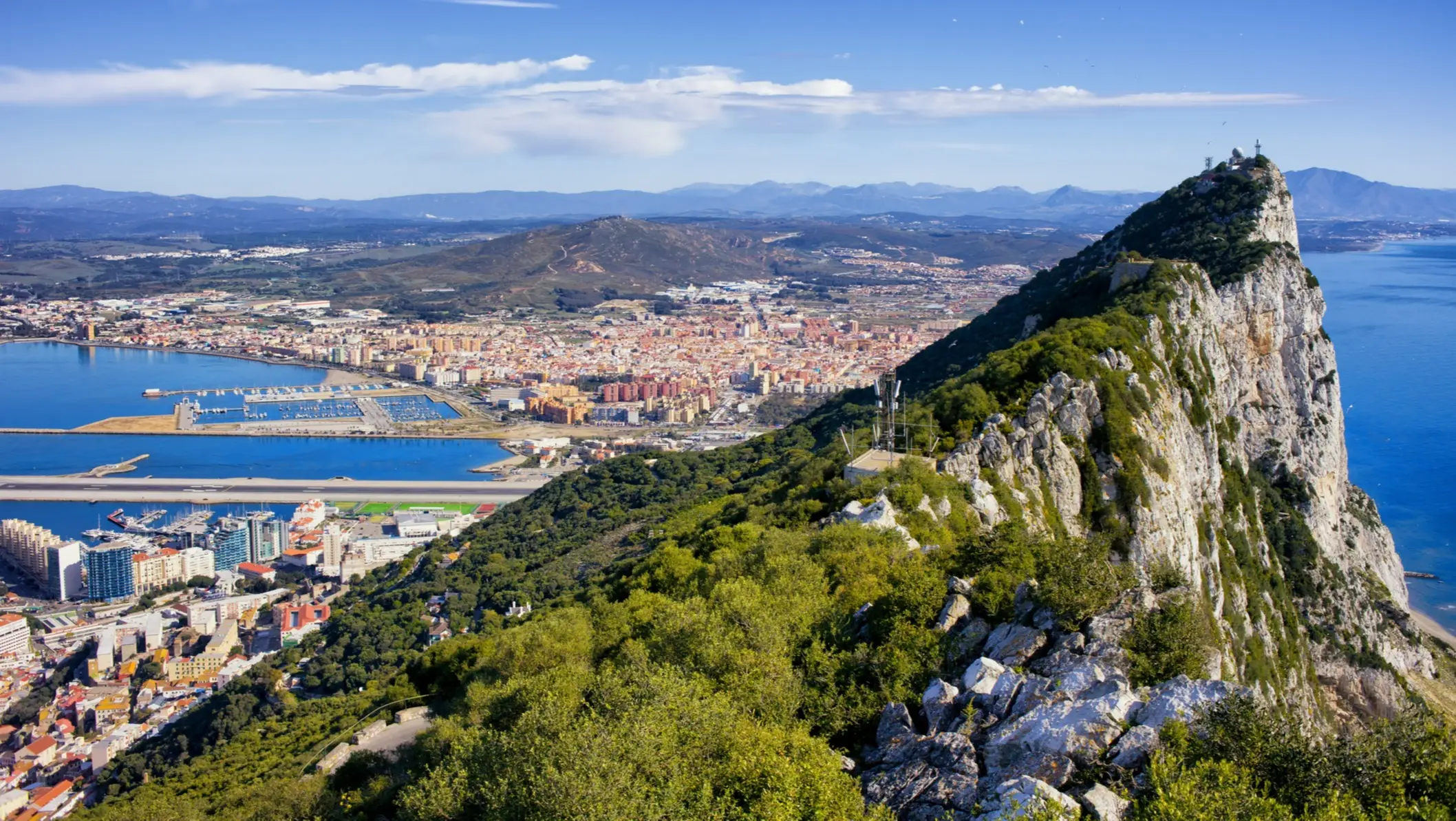 Gibraltar Felsen (Upper Rock) von Gibraltar im südlichen Teil der Iberischen Halbinsel, Spanien