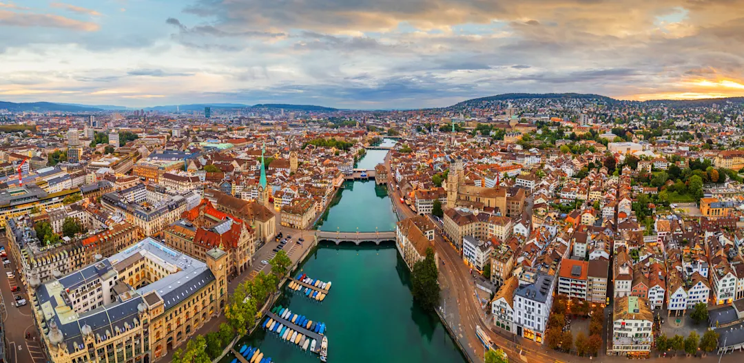 Zurich, Switzerland Old Town Skyline Over the Limmat River