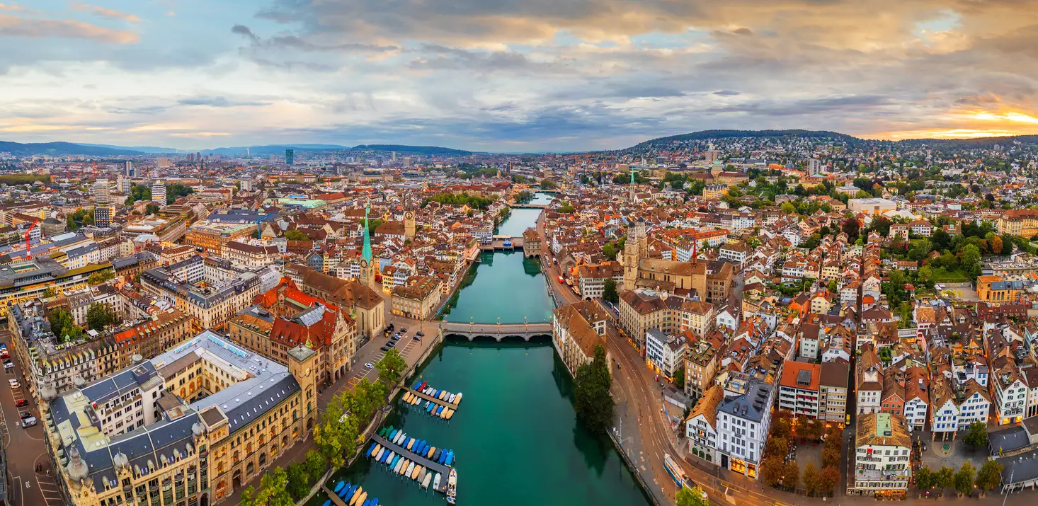 Zurich, Switzerland Old Town Skyline Over the Limmat River Zurich, Switzerland Old Town Skyline Over the Limmat River