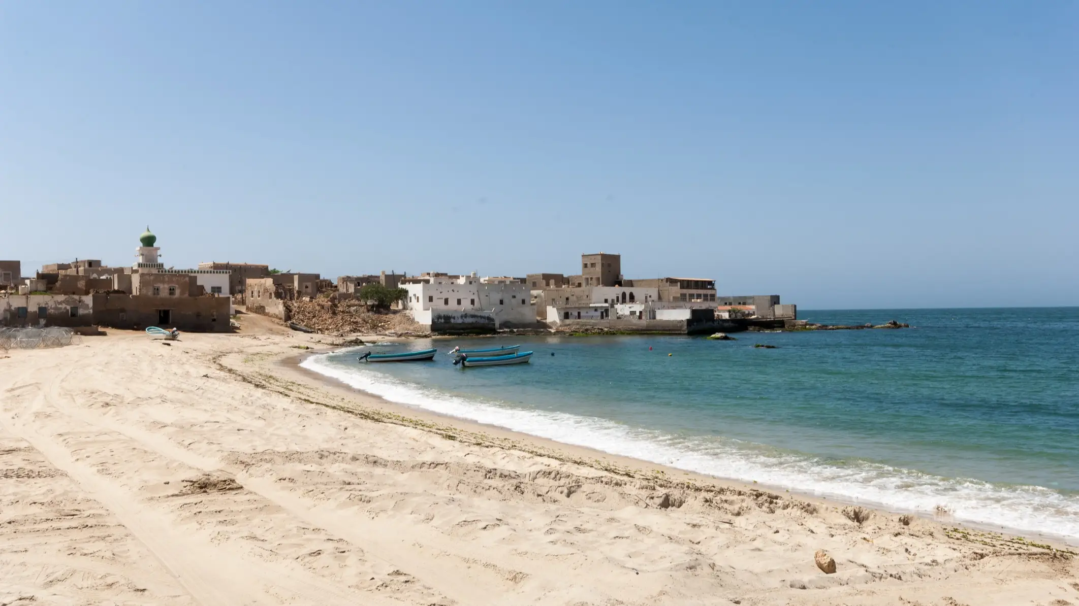 Oman, Salalah, Mirbat Der Ansicht auf den Strand von Mirbat, Salalah, Oman.