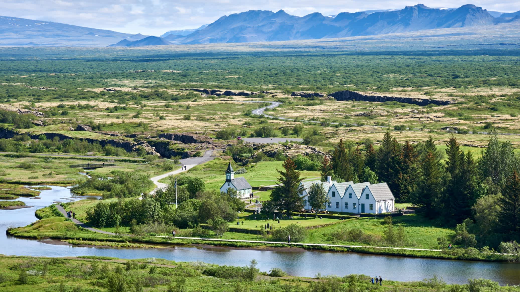 Vue sur le parc national de Thingvellir en Islande.