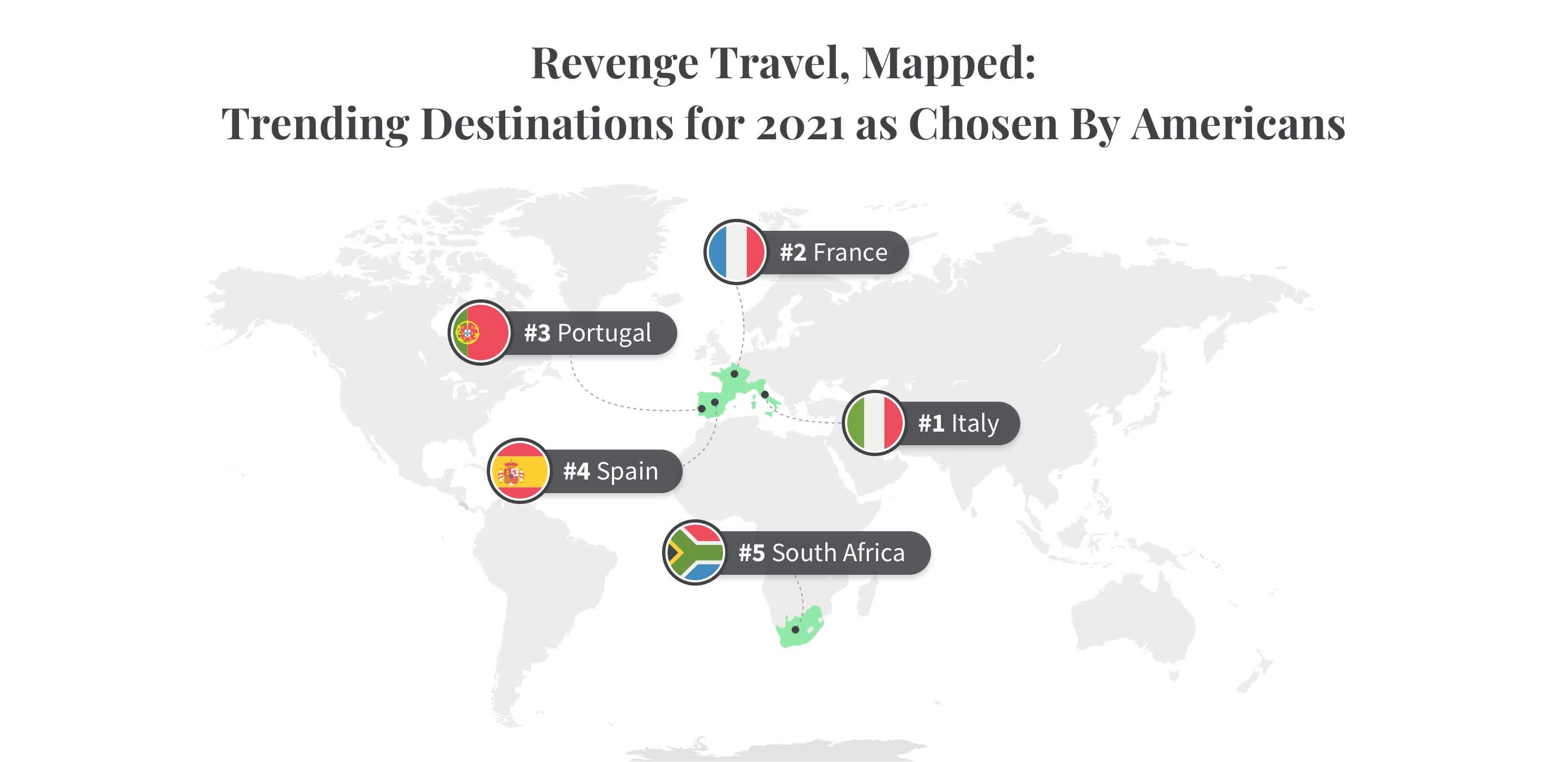 The top trending destinations for 2021, mapped