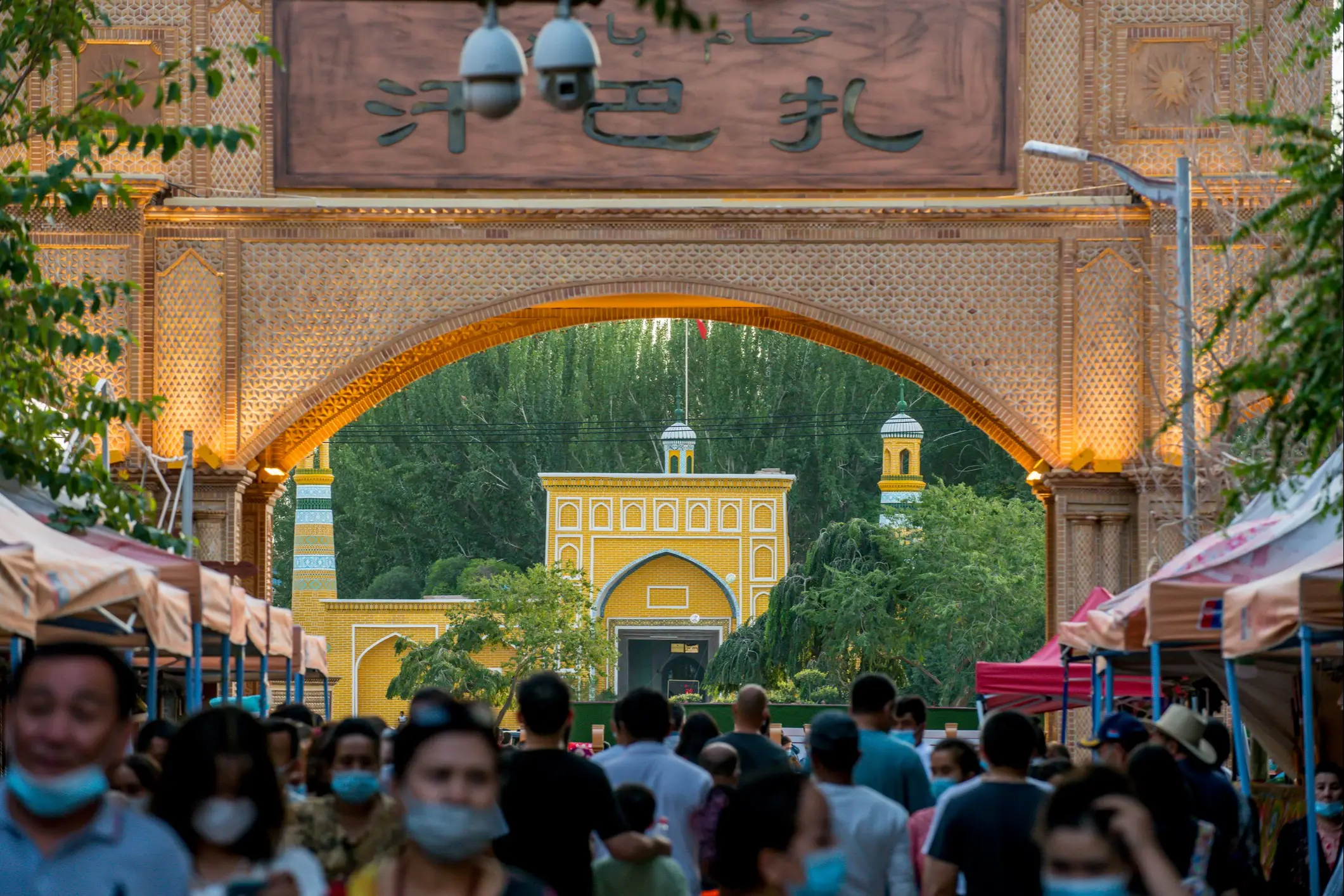 Le bazar de nuit de Kashgar, province du Xinjiang, Chine.