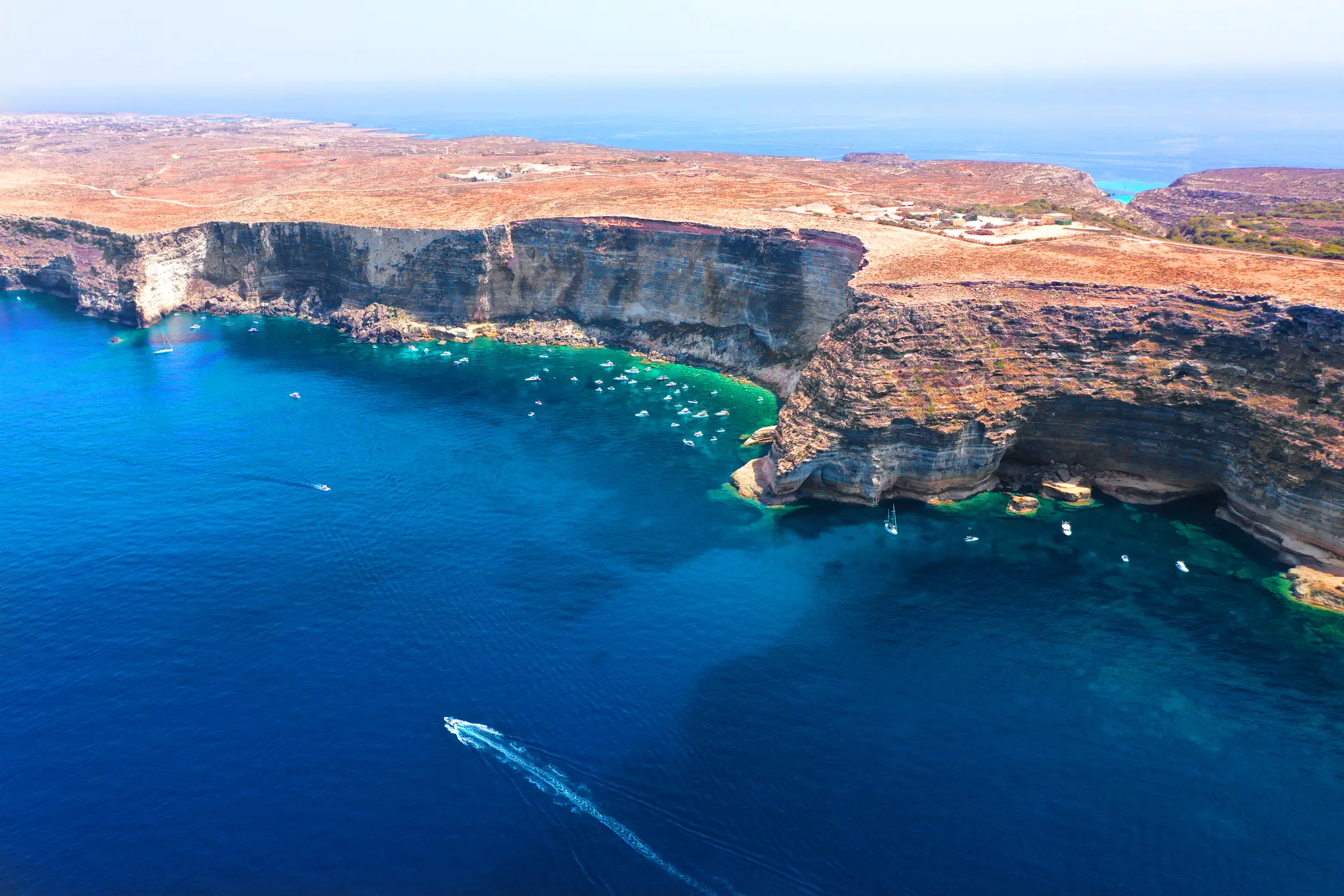 Italien, Lampedusa Luftaufnahme einer Insel Lampedusas