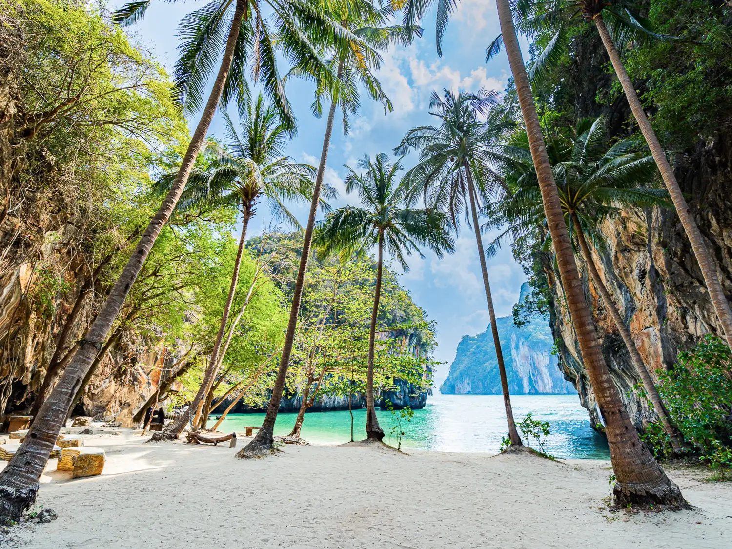 Thailand, Krabi, Strand mit Palmen