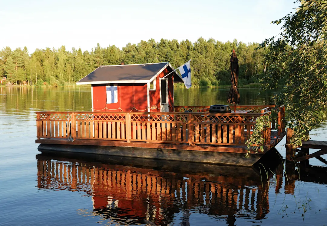 Finnland, Sauna, See, Sommer, Anlegestelle

