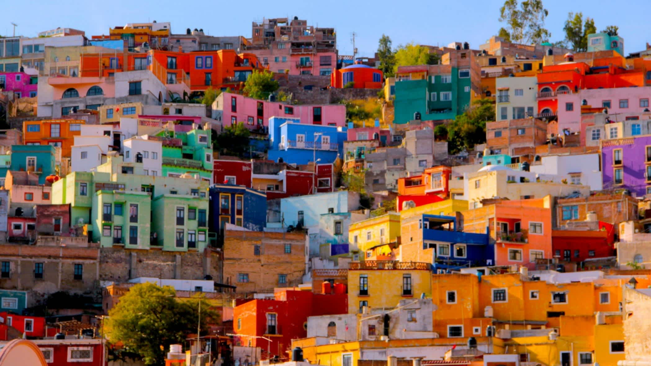 Farbenfrohe Häuser in Guanajuato, Mexiko