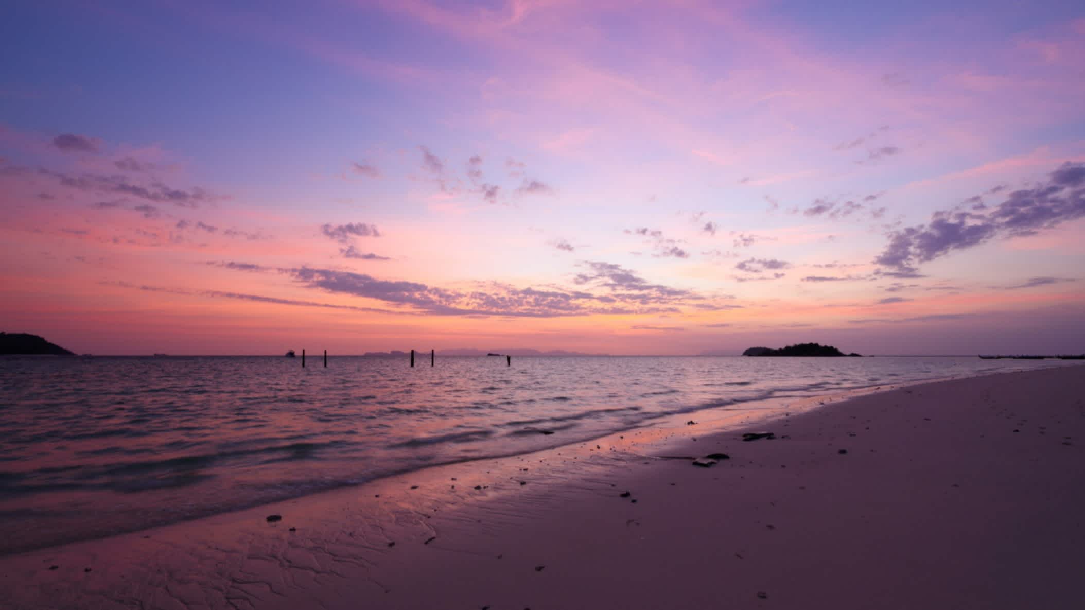 Coucher de soleil à Sunset Beach Koh Lipe en Thaïlande