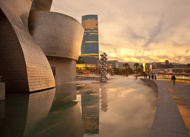 See the Guggenheim Musem in Bilbao, pictured here, on a Bilbao vacation