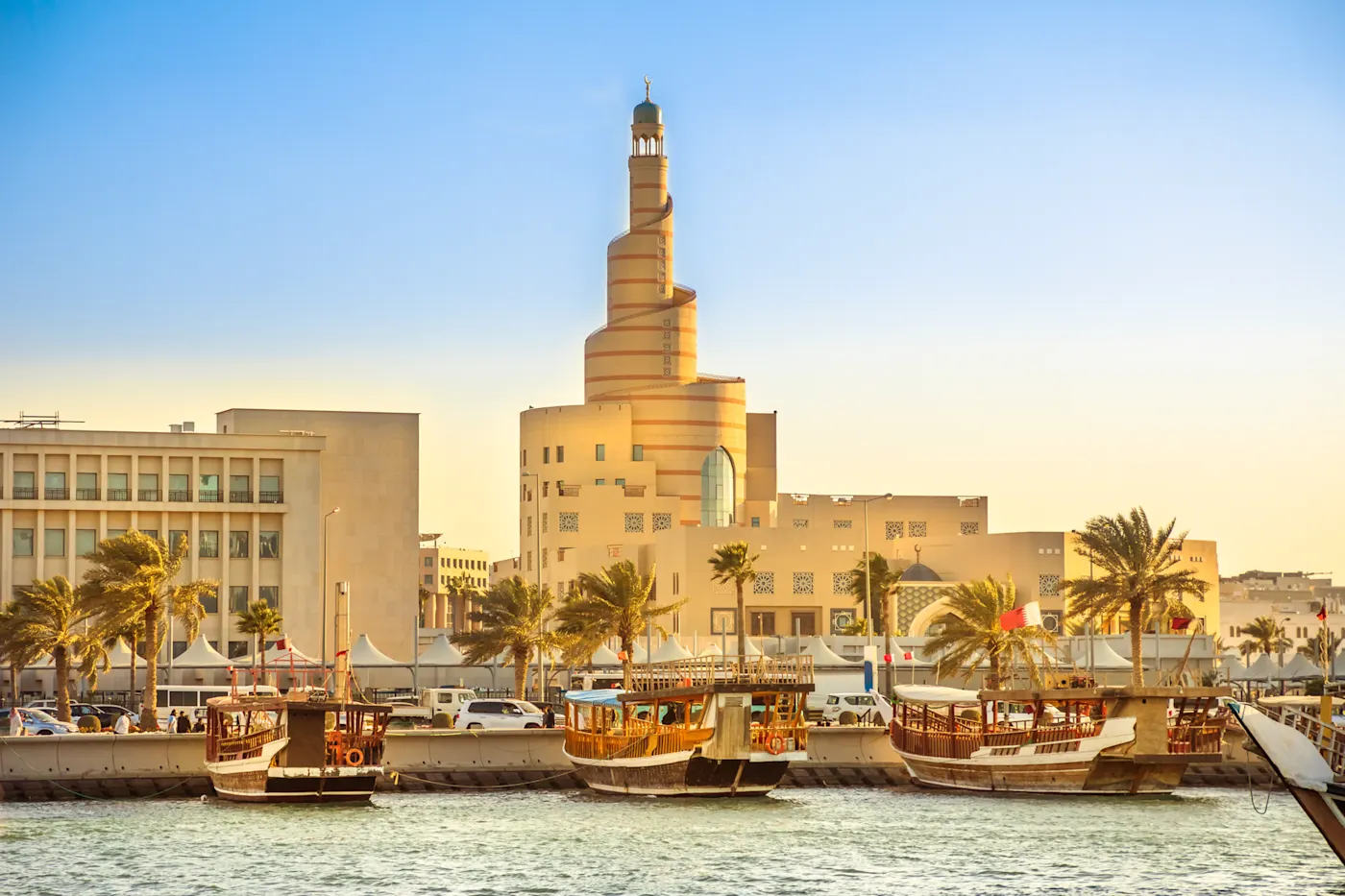 The harbor in Doha, Qatar.