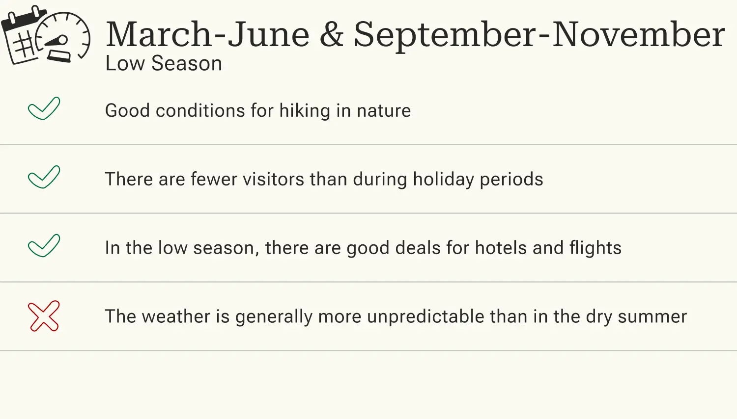 Advantages and disadvantages of traveling to Gran Canaria in the low season