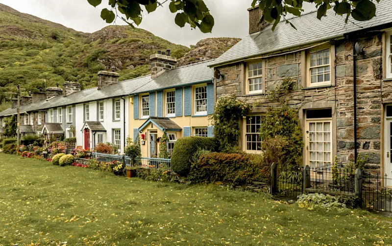 Cottages in Wales, Vereinigtes Königreich.