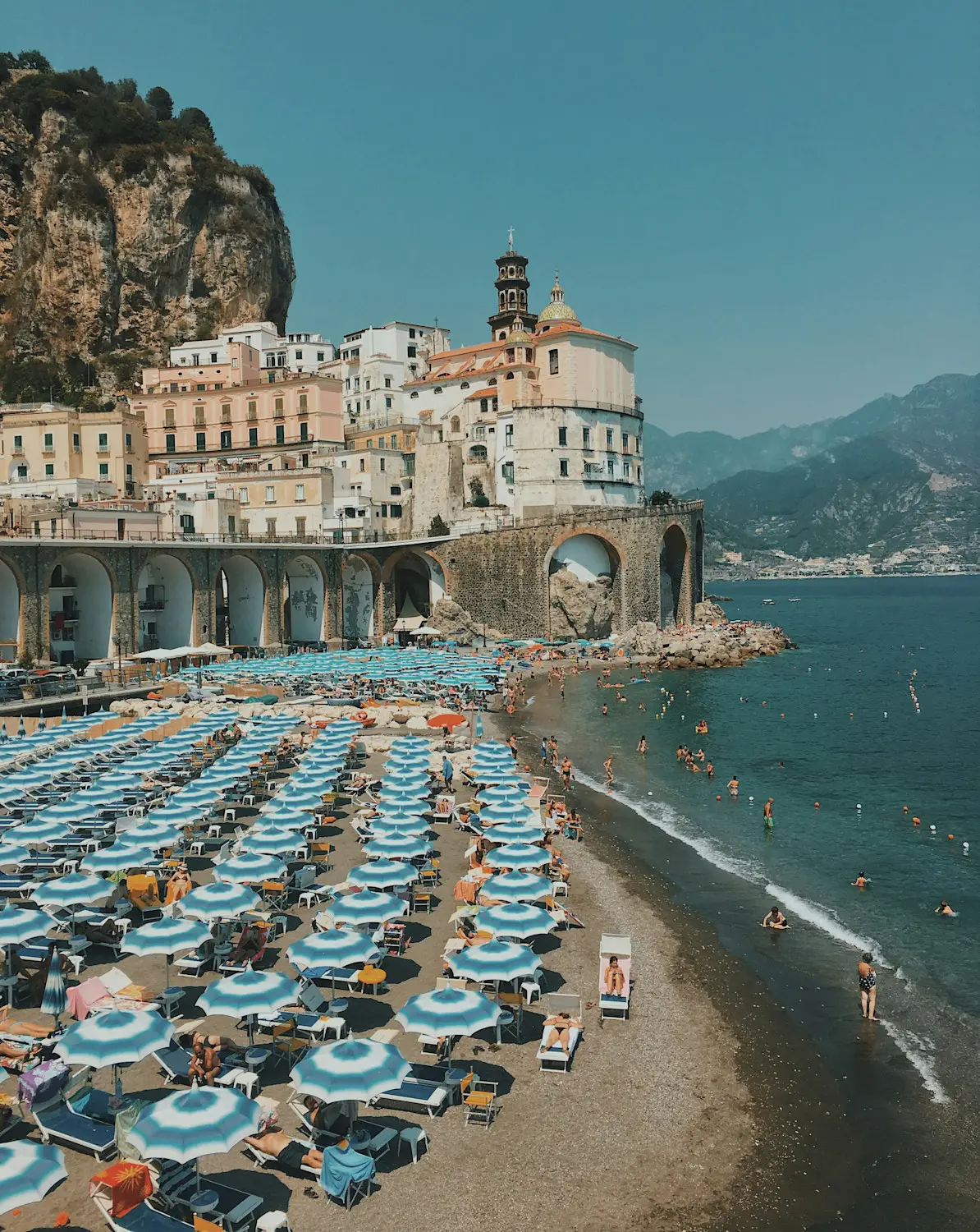 View of a small bay on the Amalfi Coast
