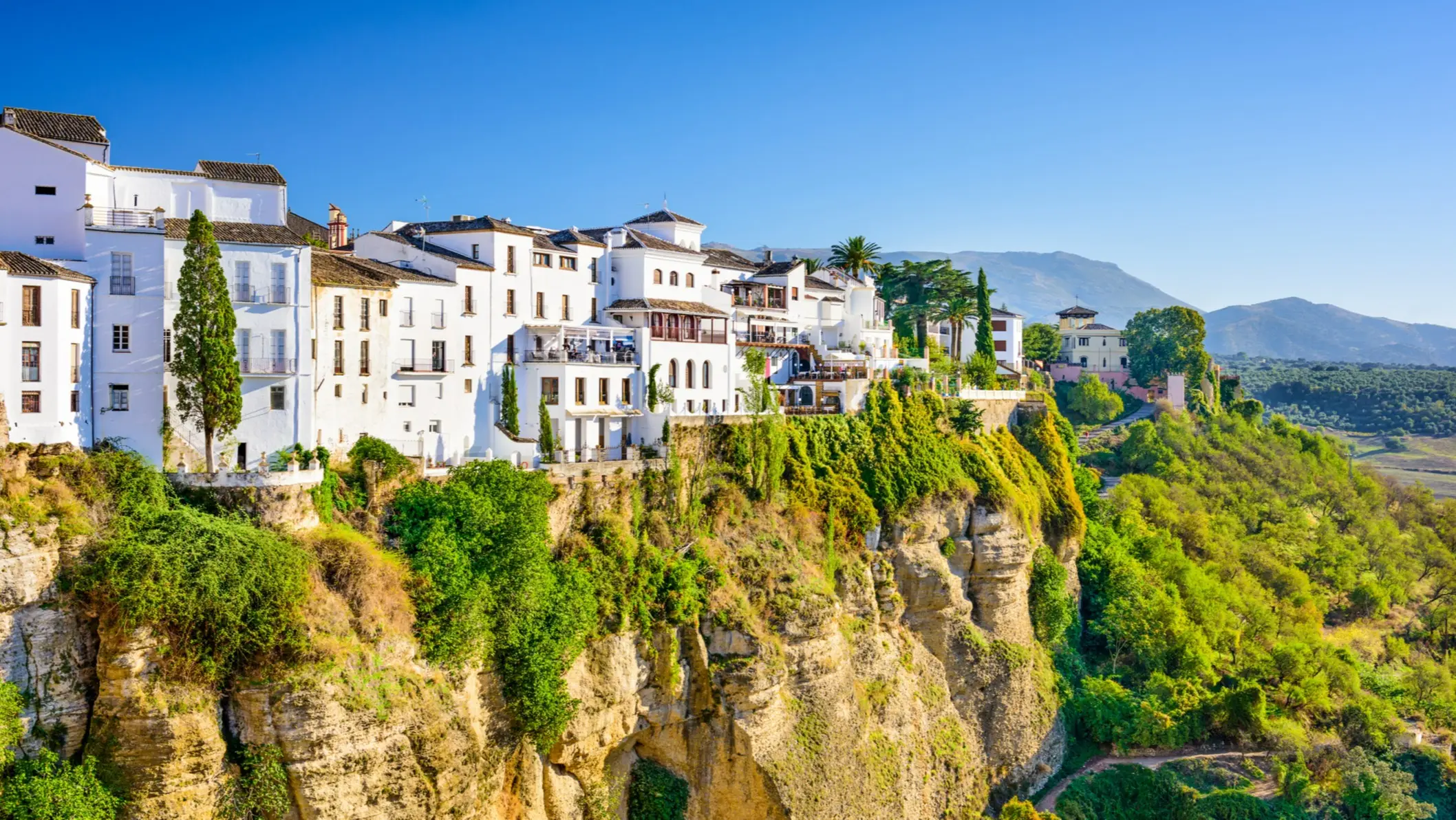 Spanien, Andalusien, Ronda Blick auf den Stadt Ronda in Andalusien, Spanien