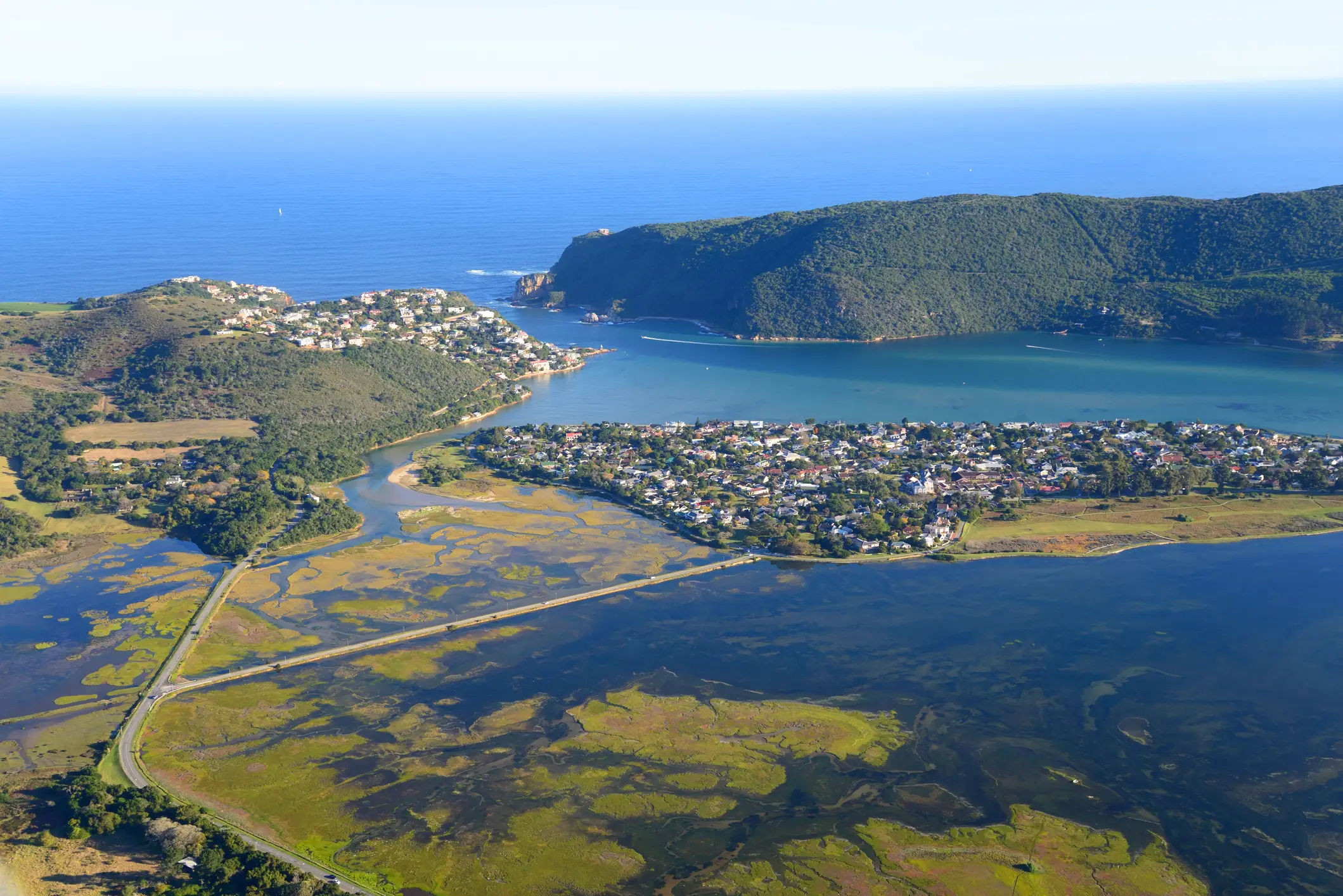 Südafrika, Knysna, Luftaufnahme Luftaufnahme von Knysna