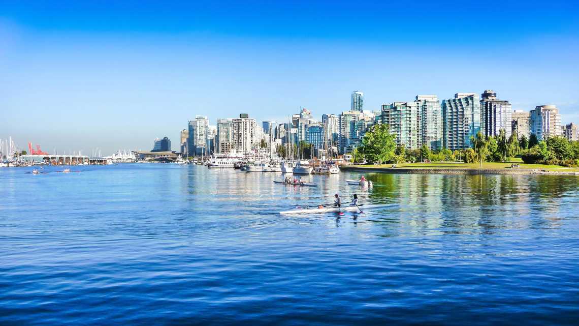 Skyline de Vancouver avec le port, Colombie-Britannique, Canada