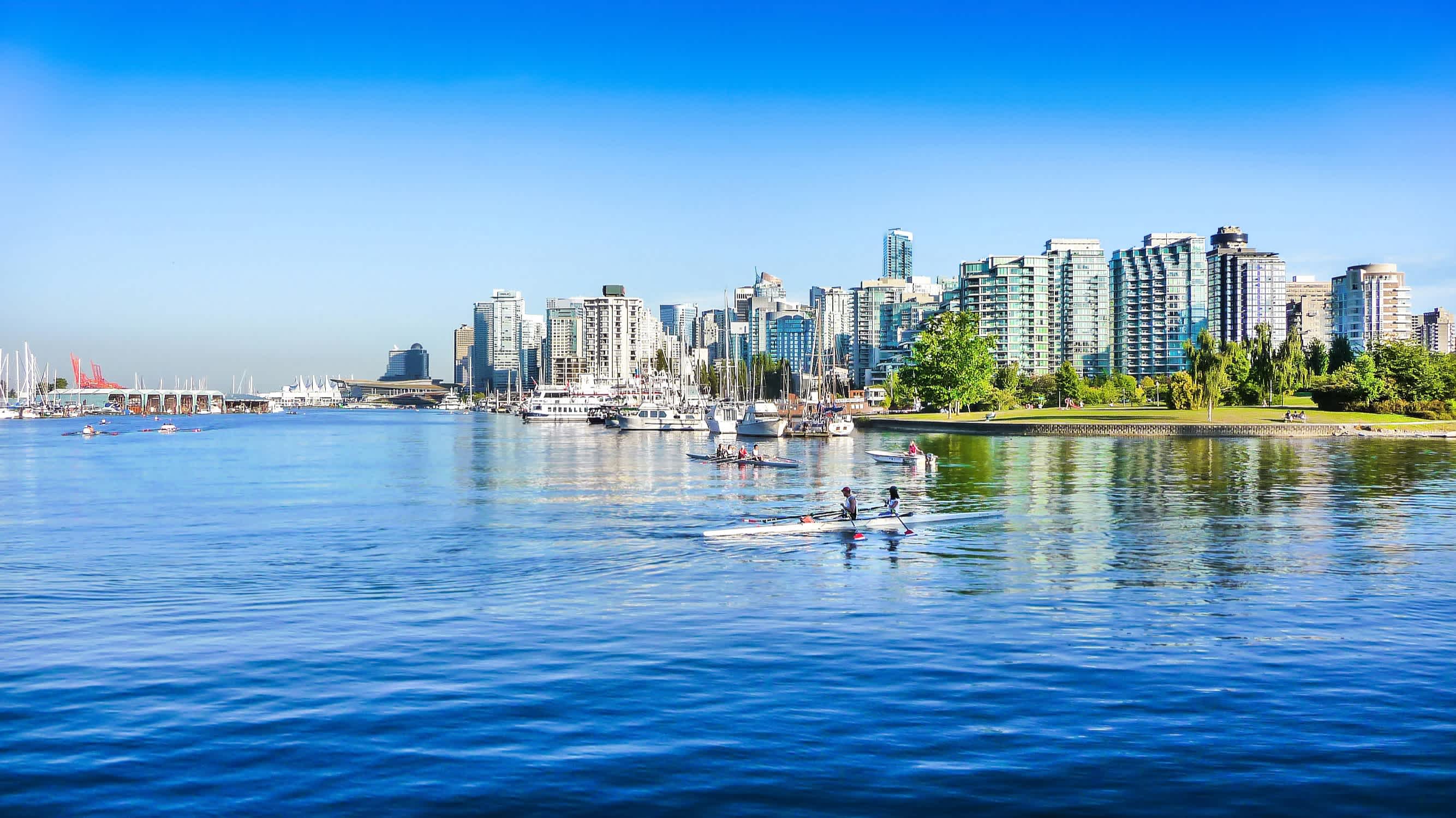 Skyline von Vancouver mit Hafen, British Columbia, Kanada