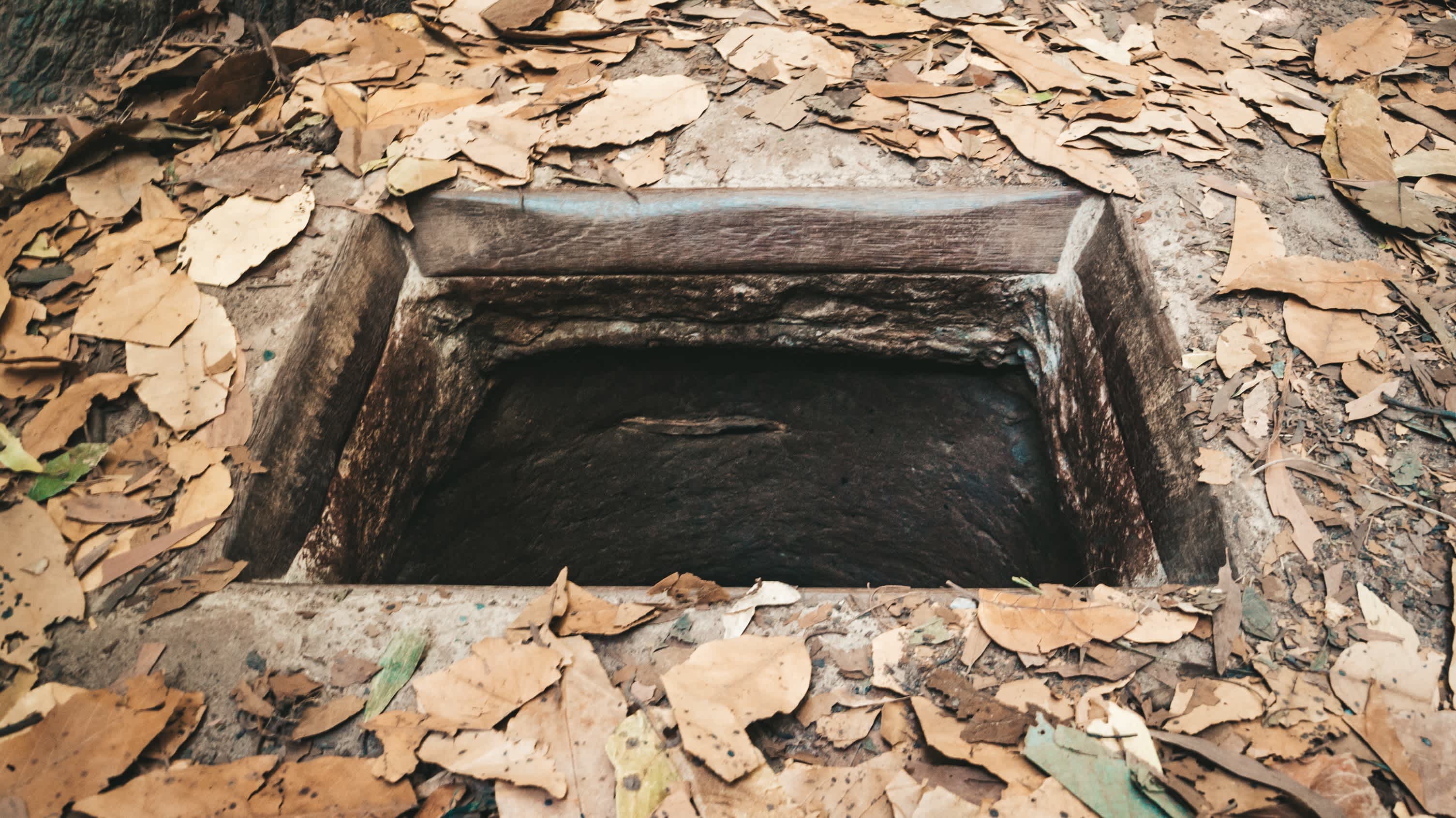 Le tunnel de Cu Chi, construit par les forces de guérilla vietnamiennes pendant la guerre du Vietnam, à 60 km de Ho Chi Minh Ville.