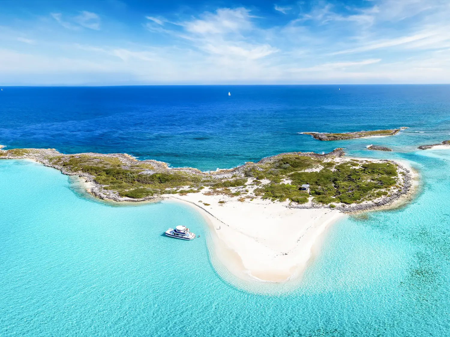Bahamas, Exumas Cay, Boot am Strand
