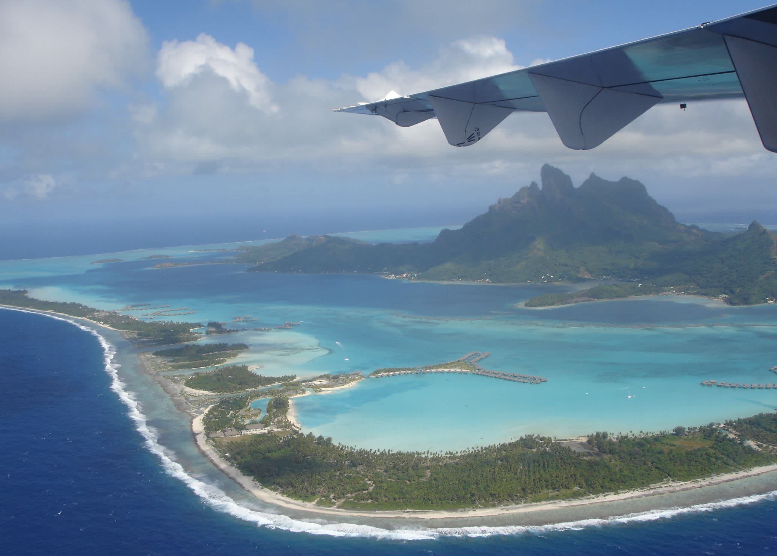 Französisch-Polynesien aus dem Flugzeug