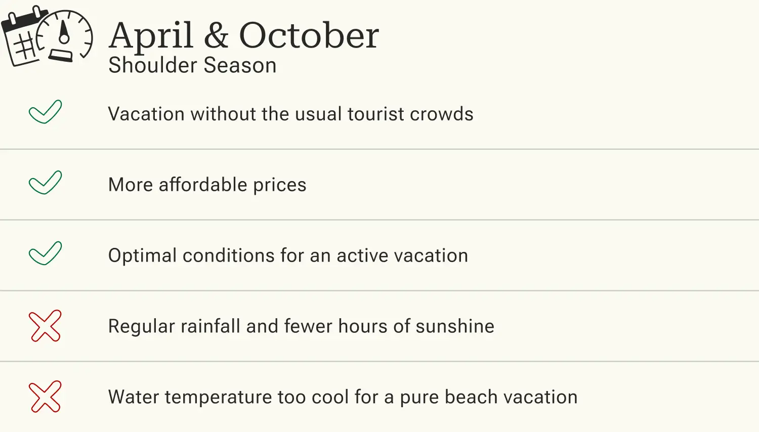 Advantages and disadvantages of traveling to Sardinia in the low season