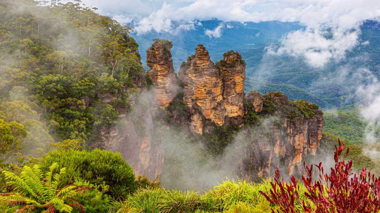 Three Sisters Rock Formation in Blue Mountains in New South Wales, Australien