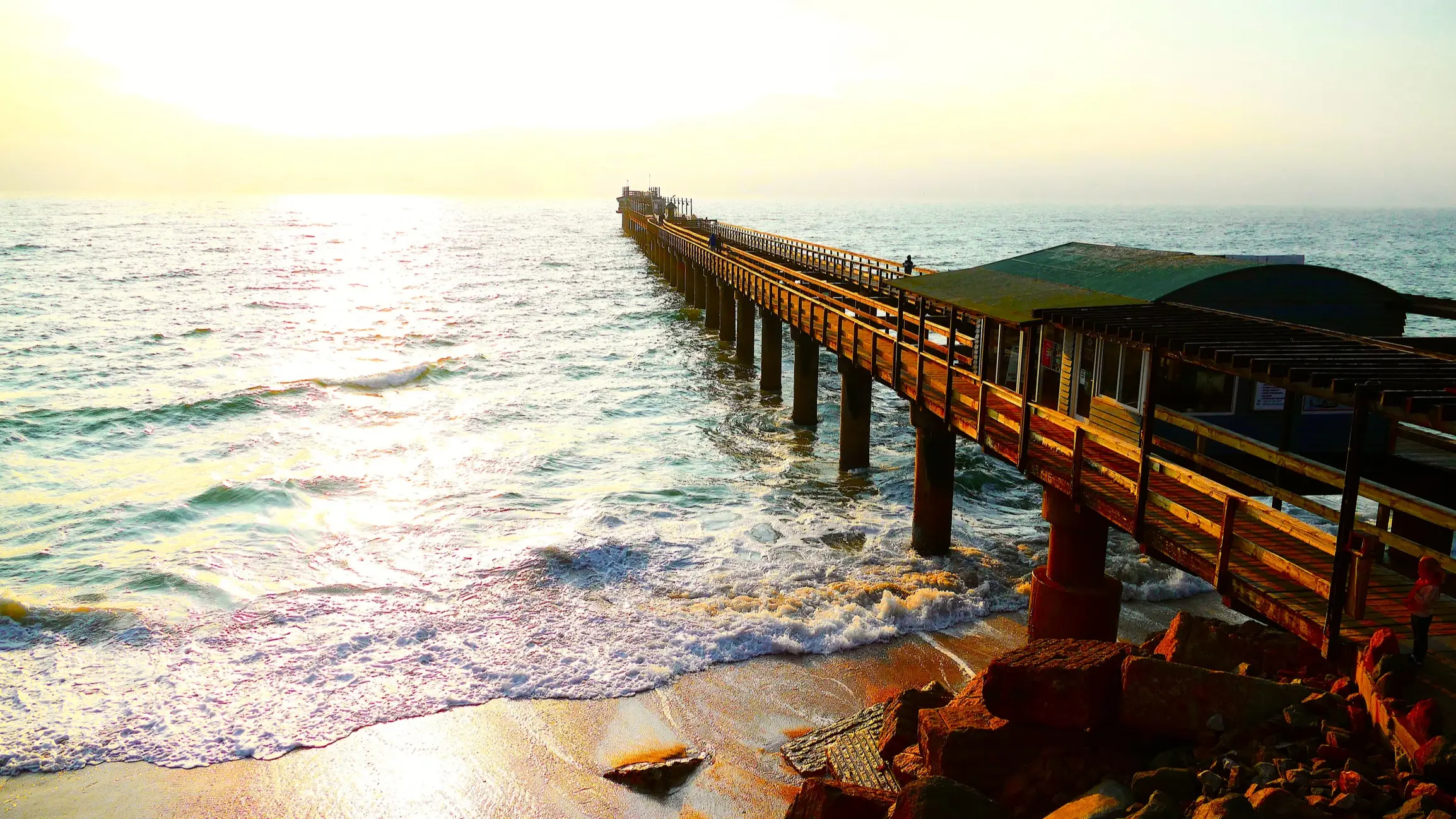 Namibie, Plage de Swakopmund Ponton sur la plage de Swakopmund
