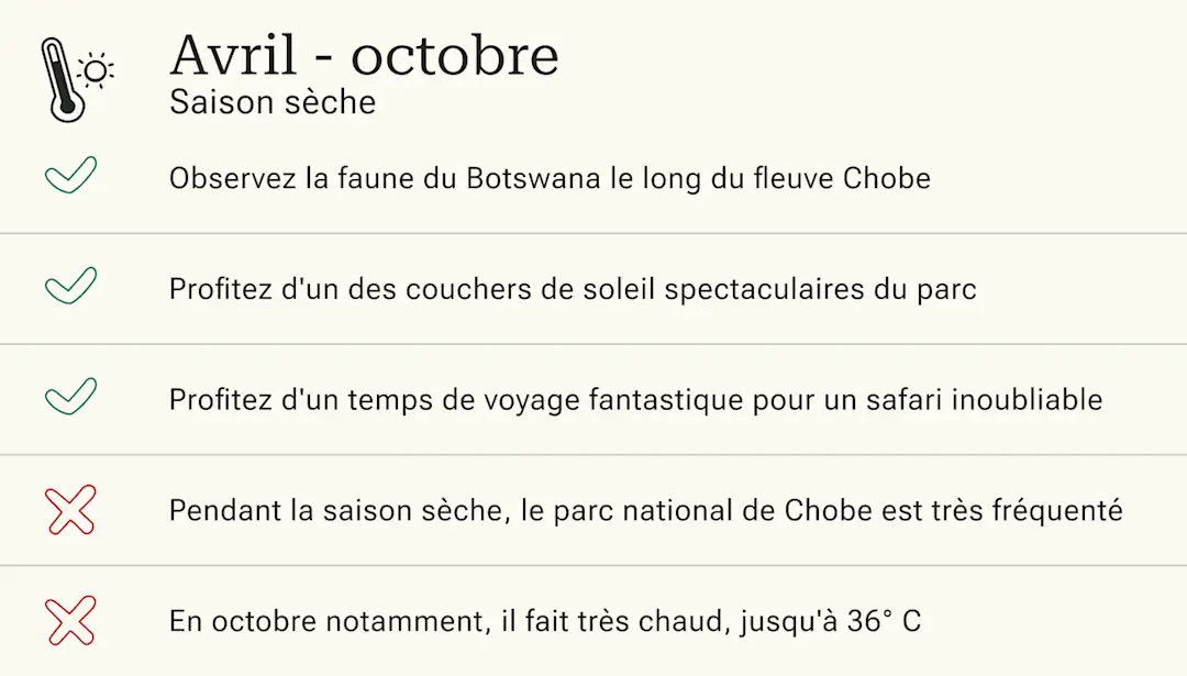 Quand visiter le parc national de Chobe : nos conseils | Tourlane