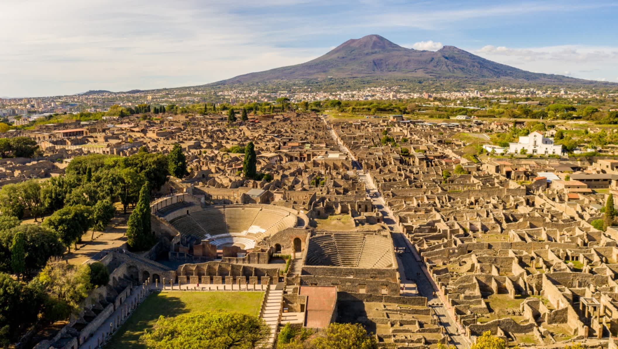 Luftaufnahme der Ruinen von Pompeij